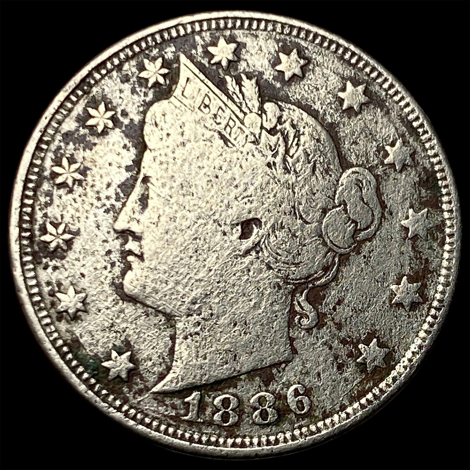 1886 Liberty Head Nickel NICELY CIRCULATED: 1886 Liberty Head Nickel NICELY CIRCULATED