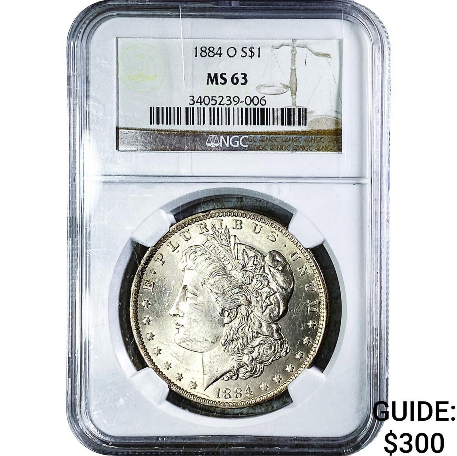 1884-O Morgan Silver Dollar NGC MS63: 1884-O Morgan Silver Dollar NGC MS63