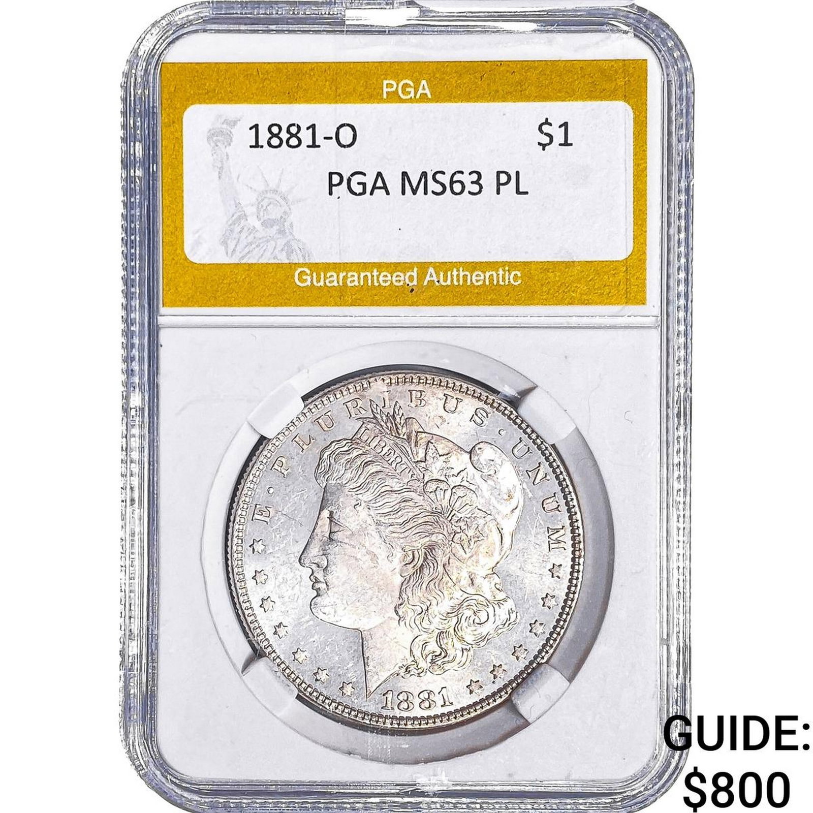 1881-O Morgan Silver Dollar PGA MS63 PL: 1881-O Morgan Silver Dollar PGA MS63 PL