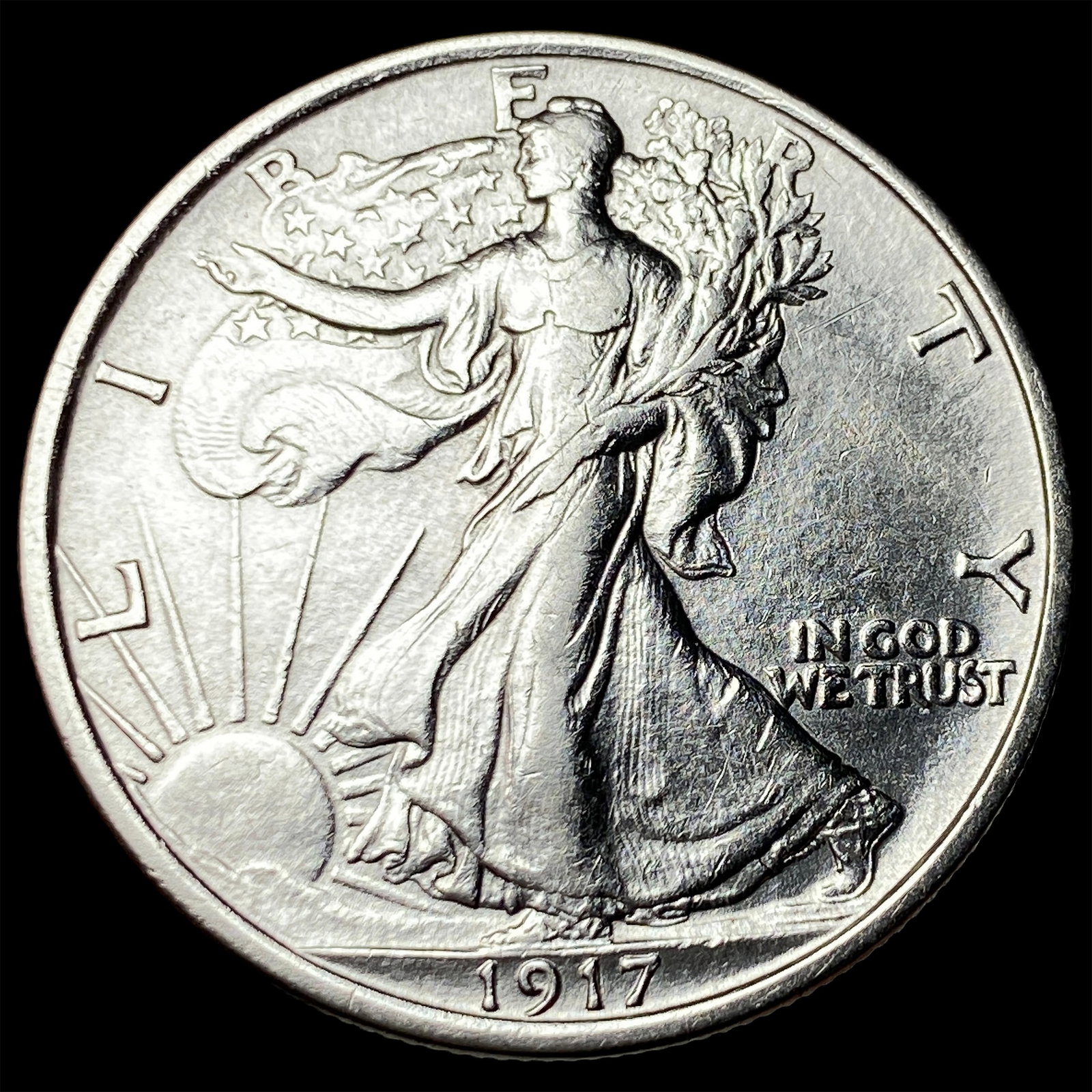 1917 Silver Walking Liberty Half Dollar CHOICE AU: 1917 Silver Walking Liberty Half Dollar CHOICE AU
