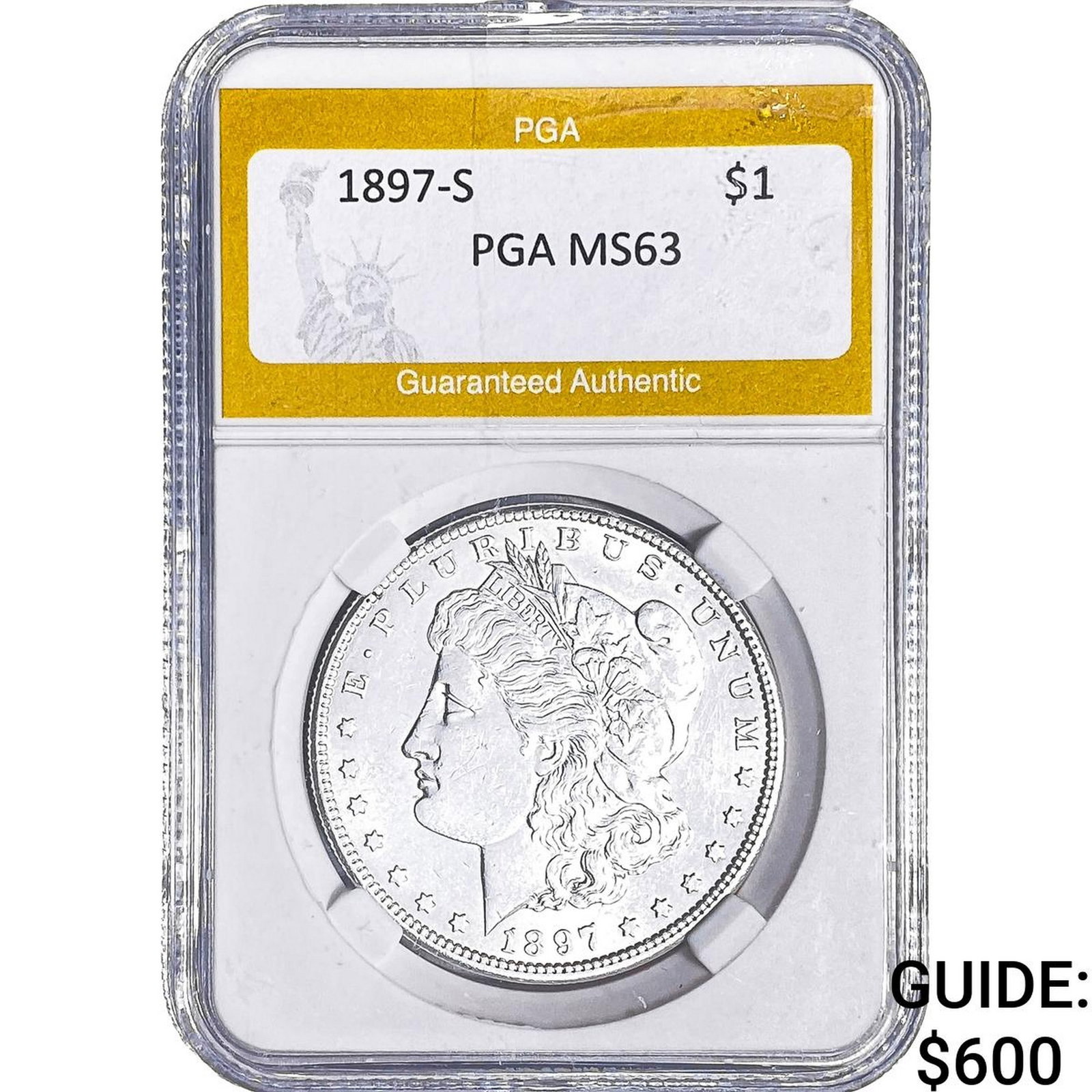 1897-S Morgan Silver Dollar PGA MS63: 1897-S Morgan Silver Dollar PGA MS63
