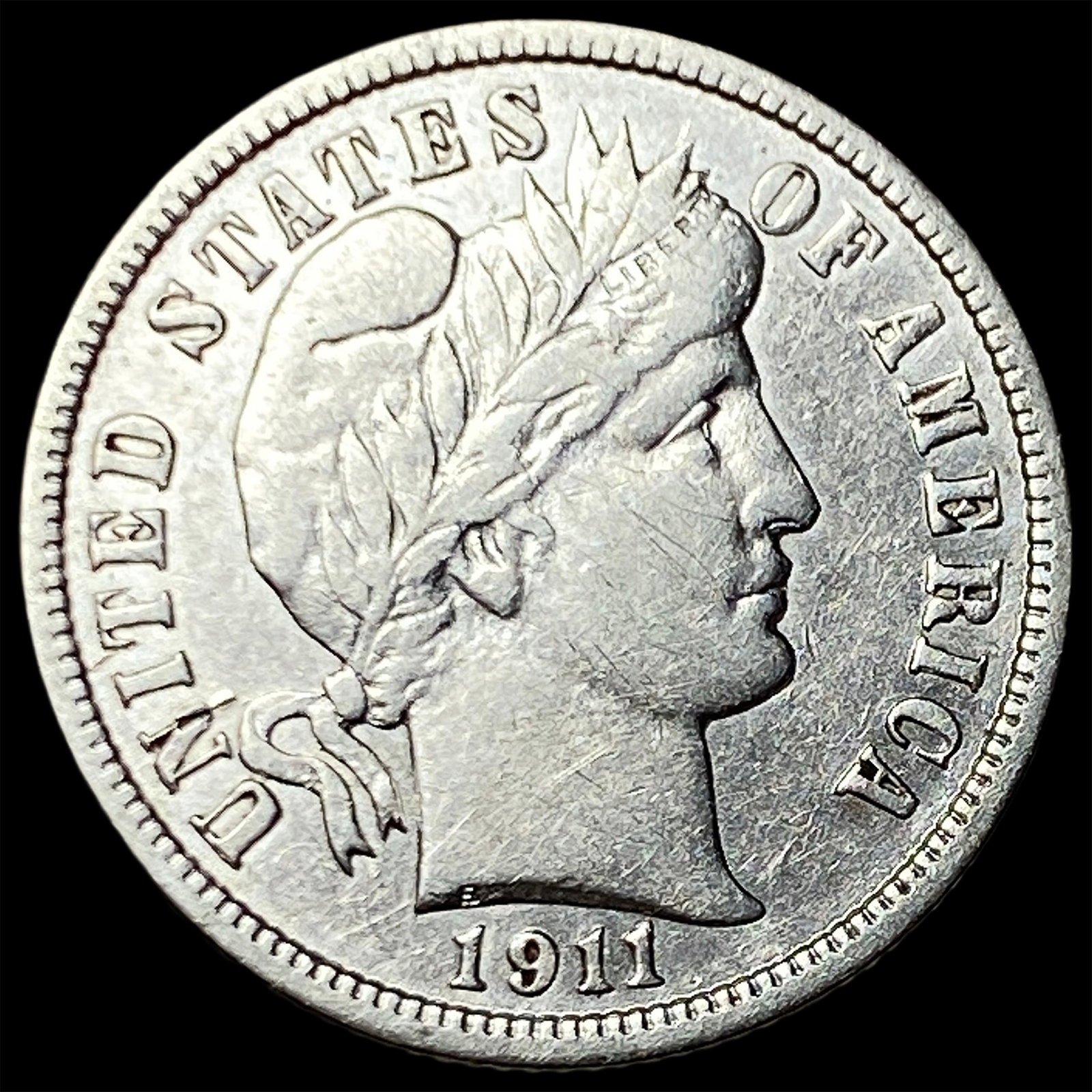 1911-D Silver Barber Dime CLOSELY UNCIRCULATED: 1911-D Silver Barber Dime CLOSELY UNCIRCULATED