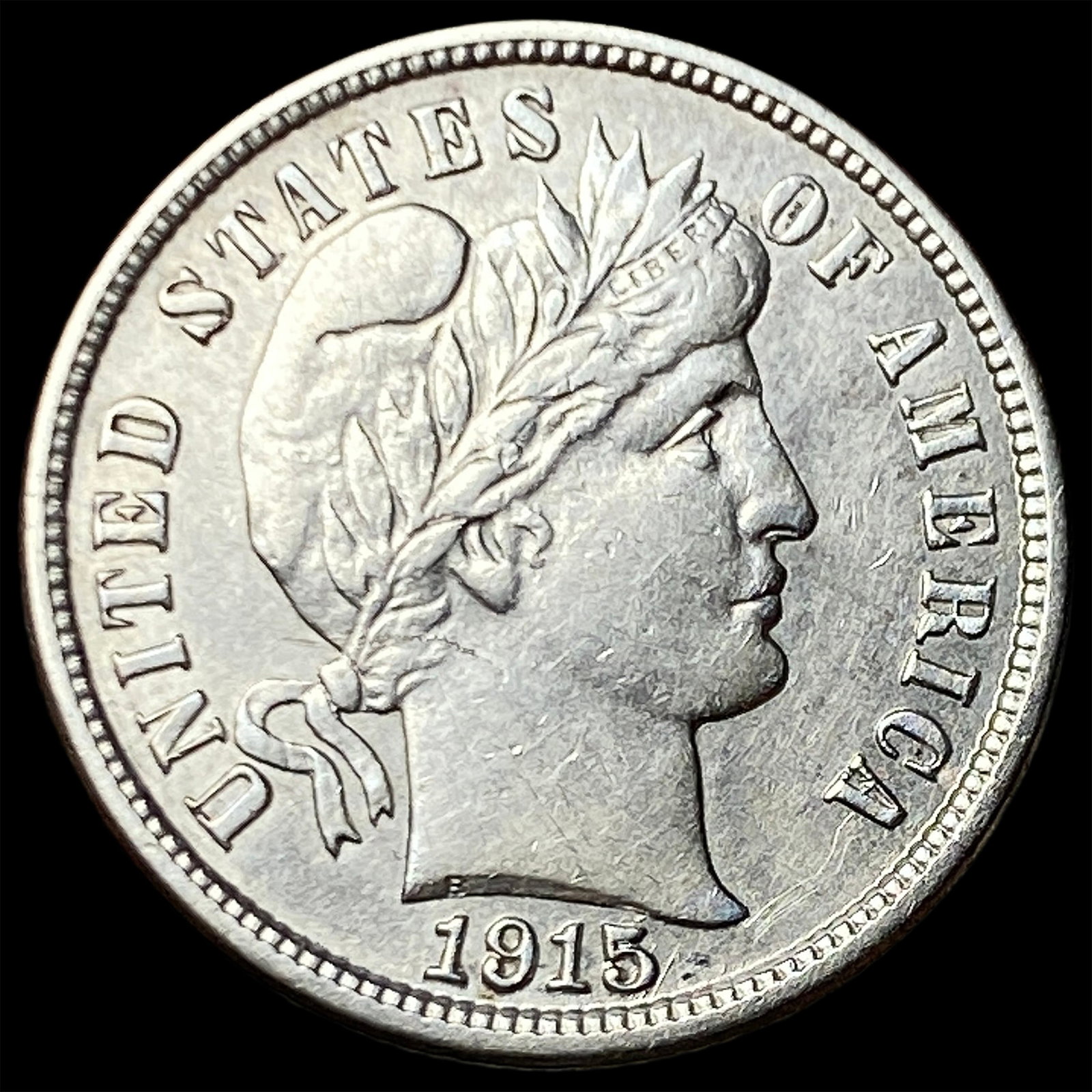 1915-S Silver Barber Dime CLOSELY UNCIRCULATED: 1915-S Silver Barber Dime CLOSELY UNCIRCULATED
