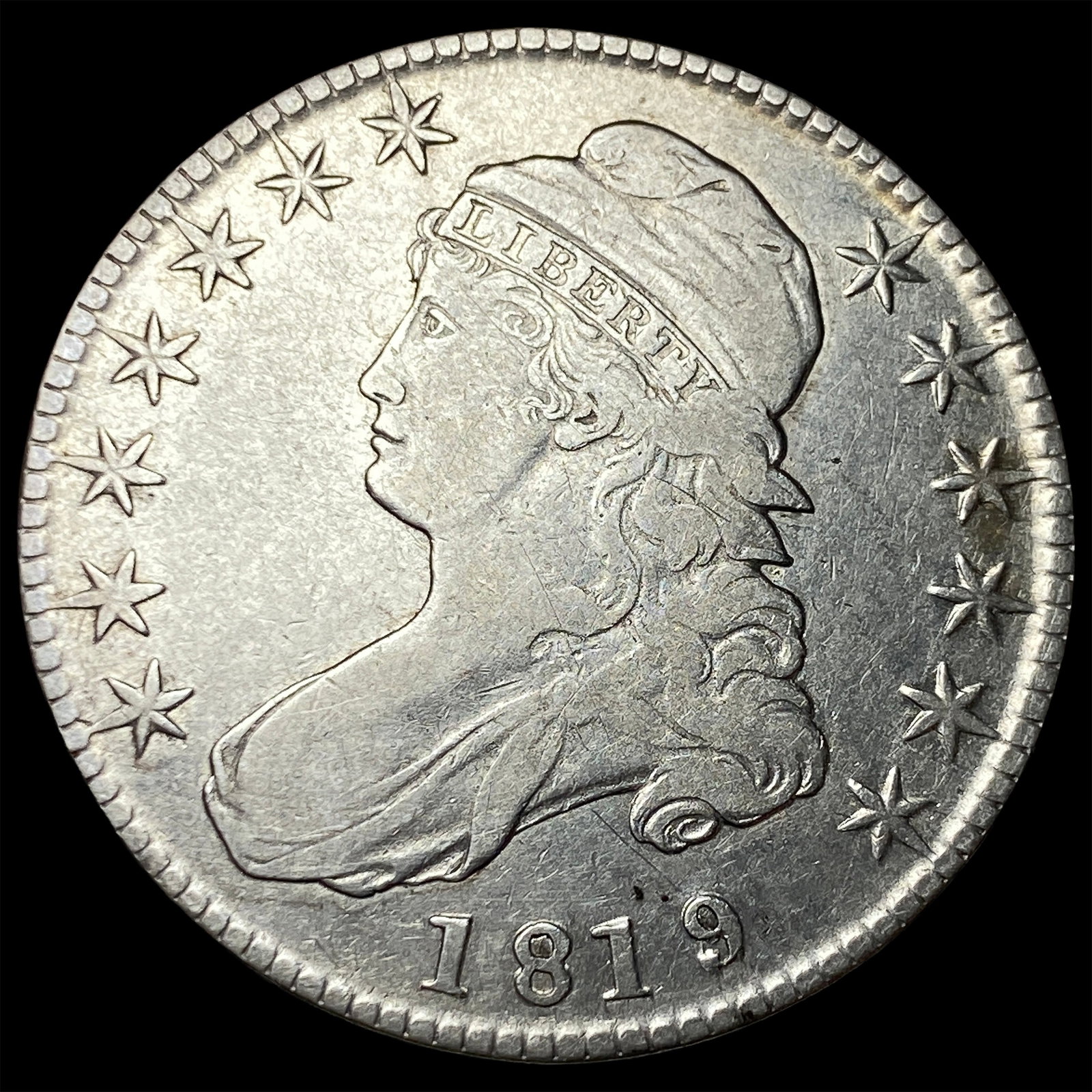 1819 Silver Capped Bust Half Dollar LIGHTLY CIRCULATED (1 of 2)