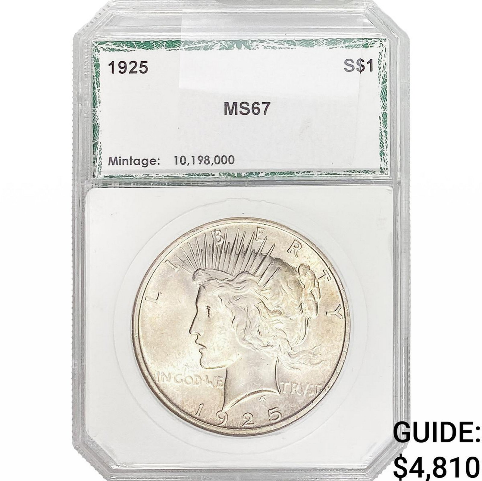 1925 Silver Peace Dollar PCI MS67 (1 of 2)
