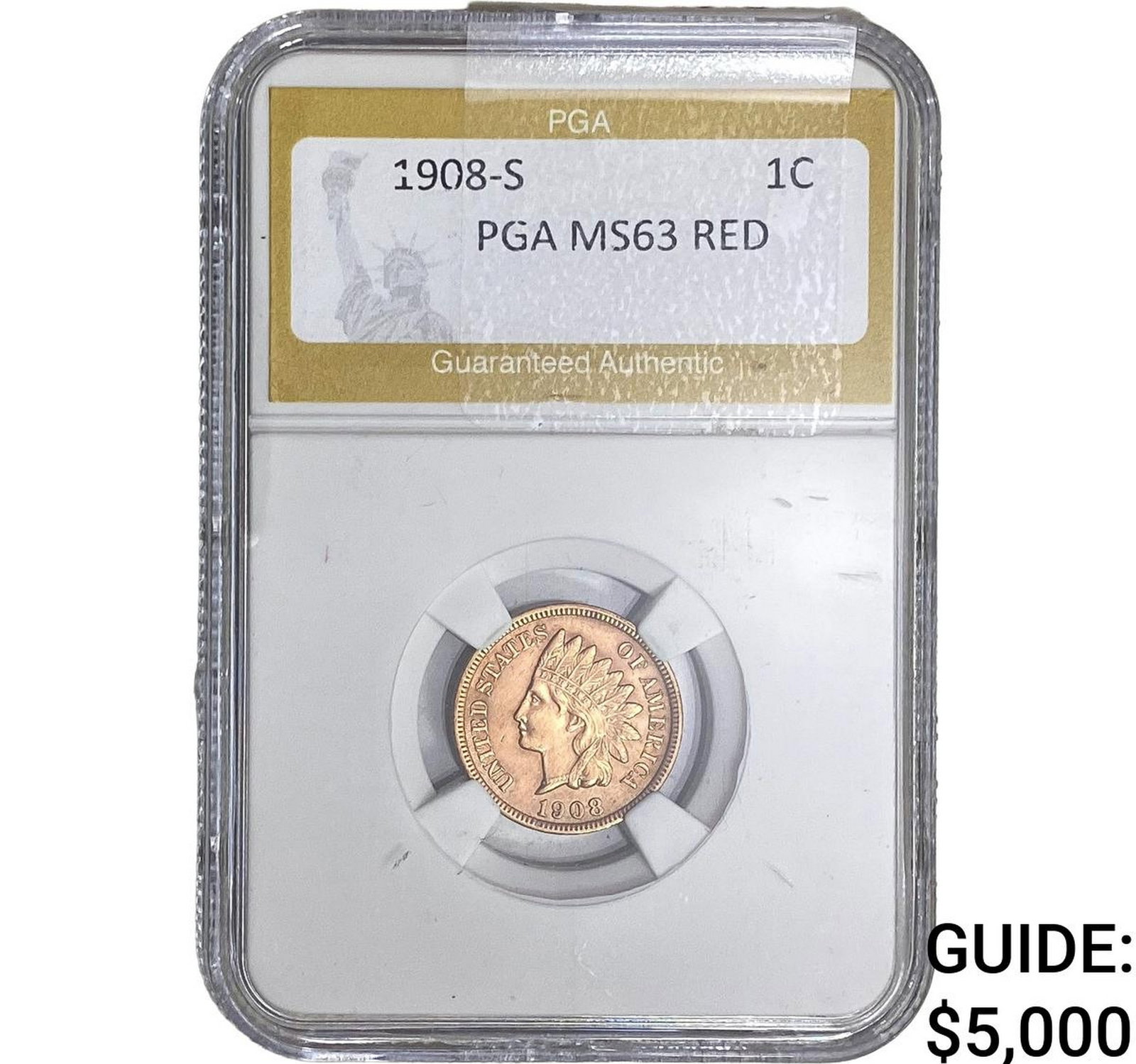 1908-S Indian Head Cent PGA MS63 RED (1 of 2)