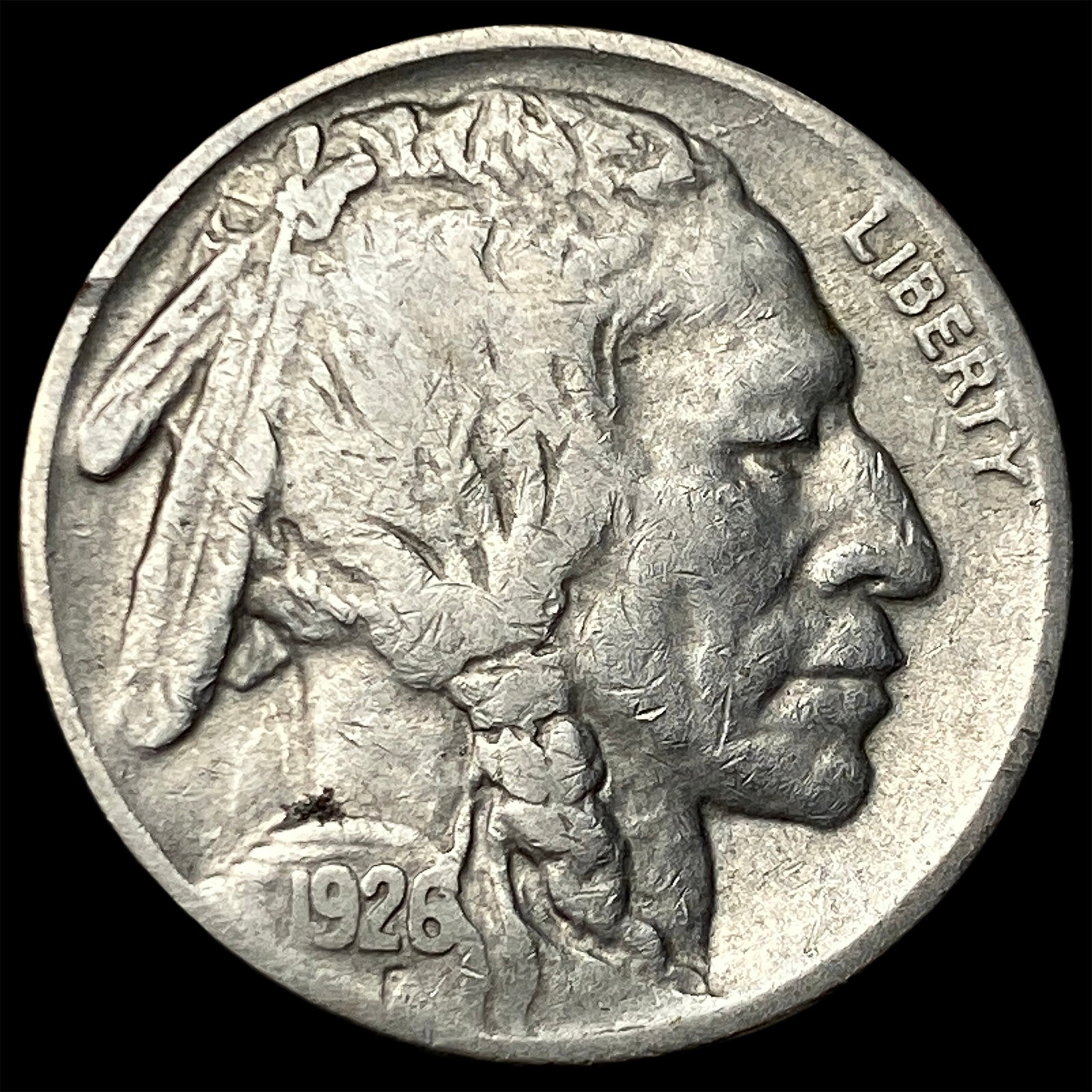 1926-S Nickel Buffalo Five Cents ABOUT UNCIRCULATED: 1926-S Nickel Buffalo Five Cents ABOUT UNCIRCULATED