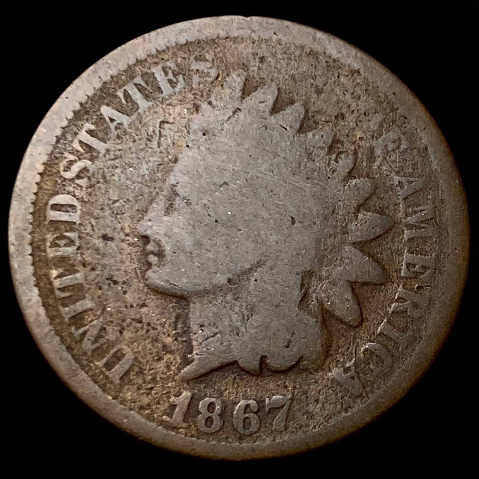 1867 Indian Head Cent NICELY CIRCULATED (1 of 2)