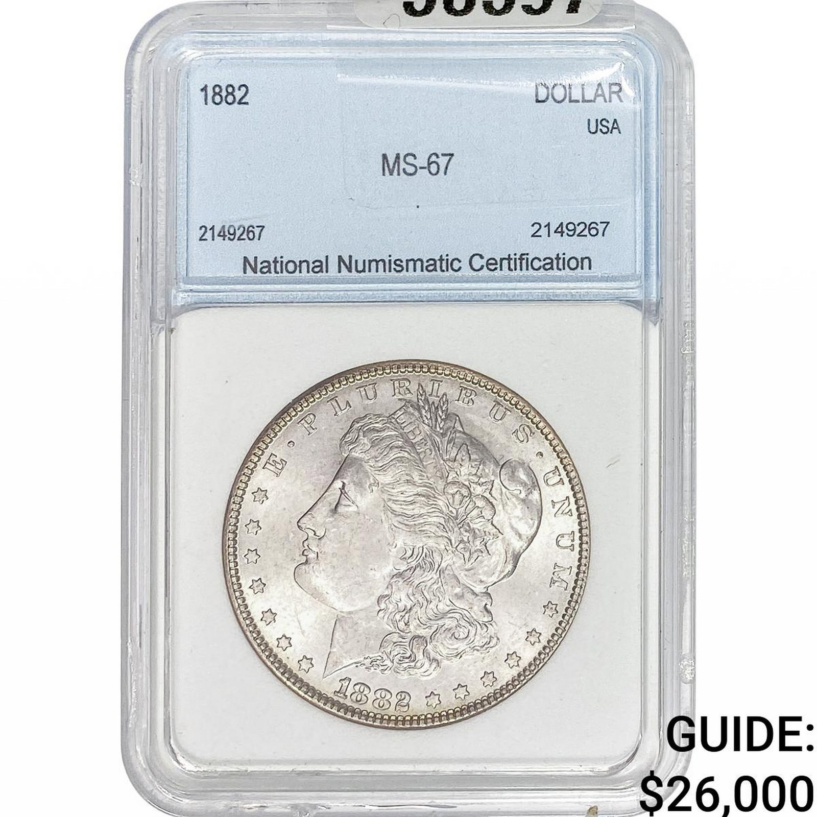 1882 Morgan Silver Dollar NNC MS67: 1882 Morgan Silver Dollar NNC MS67