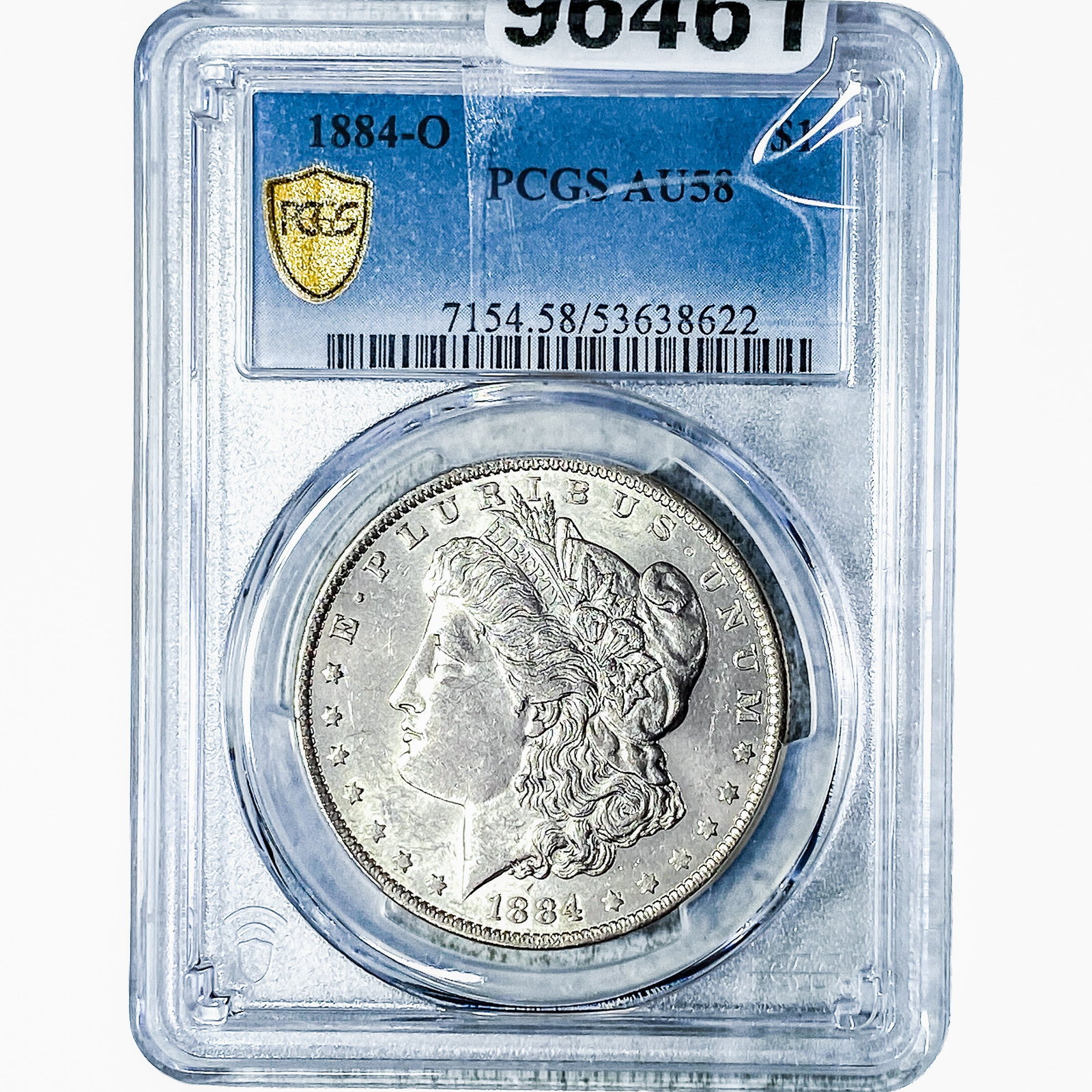 1884-O Morgan Silver Dollar PCGS AU58: 1884-O Morgan Silver Dollar PCGS AU58