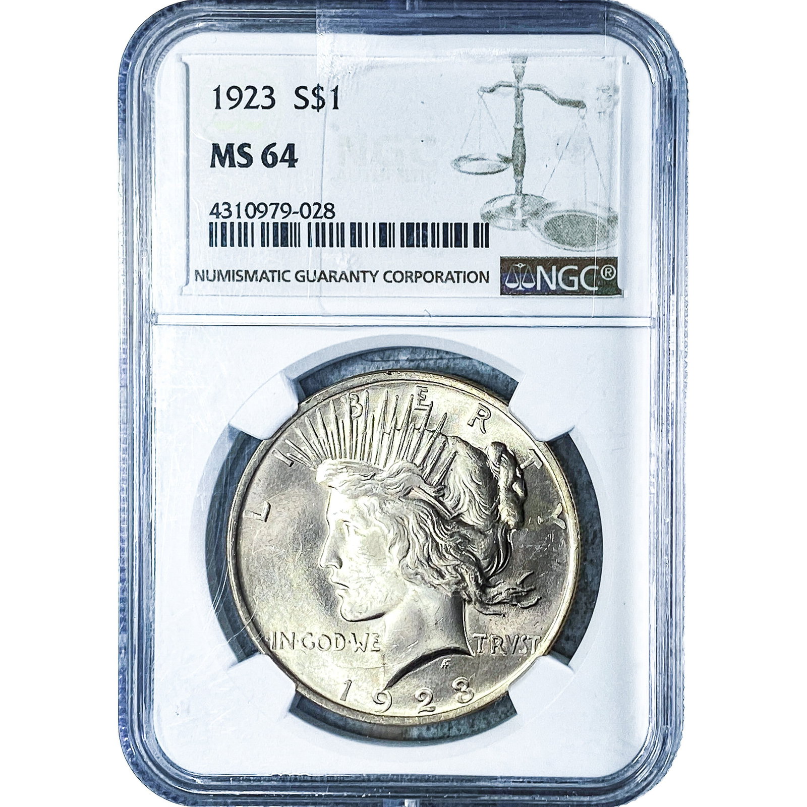 1923 Silver Peace Dollar NGC MS64 (1 of 2)