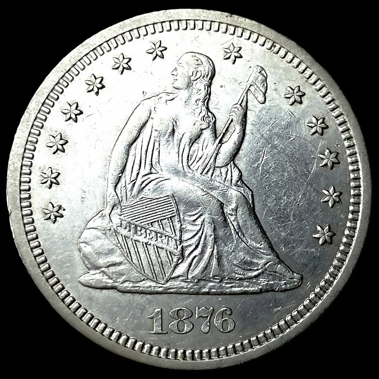 1876-S Silver Seated Liberty Quarter UNCIRCULATED (1 of 2)