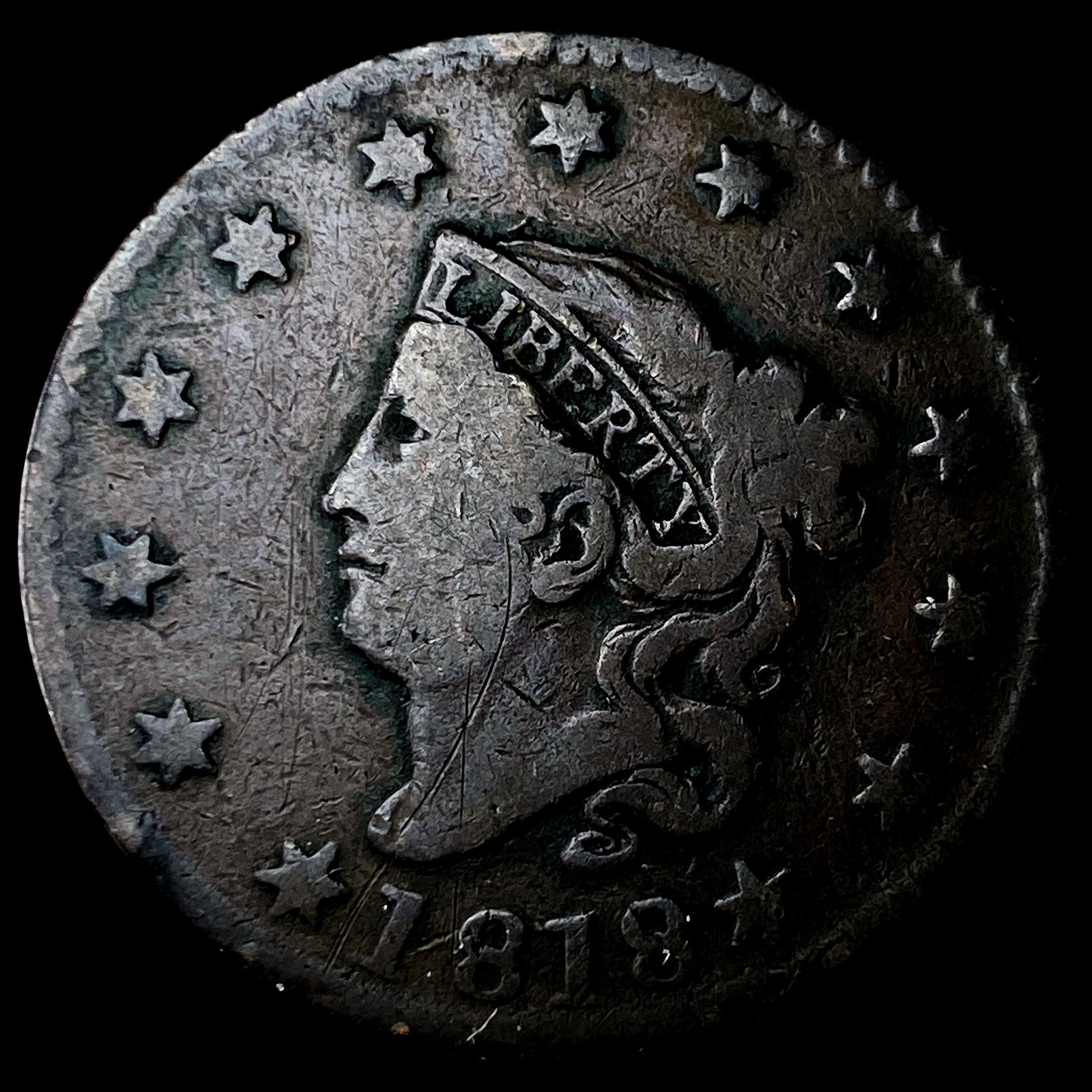 1818 Coronet Head Large Cent LIGHTLY CIRCULATED: 1818 Coronet Head Large Cent LIGHTLY CIRCULATED