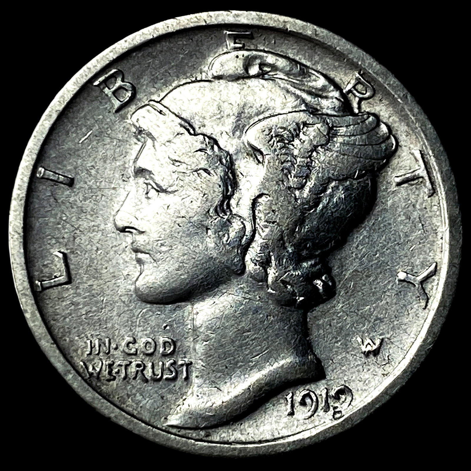 1919-S Silver Mercury Dime CLOSELY UNCIRCULATED (1 of 2)