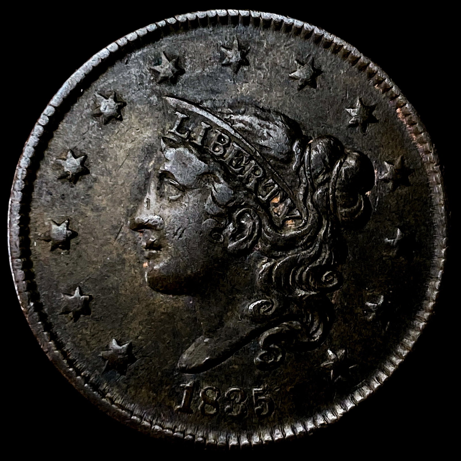 1835 Coronet Head Large Cent CHOICE AU (1 of 2)