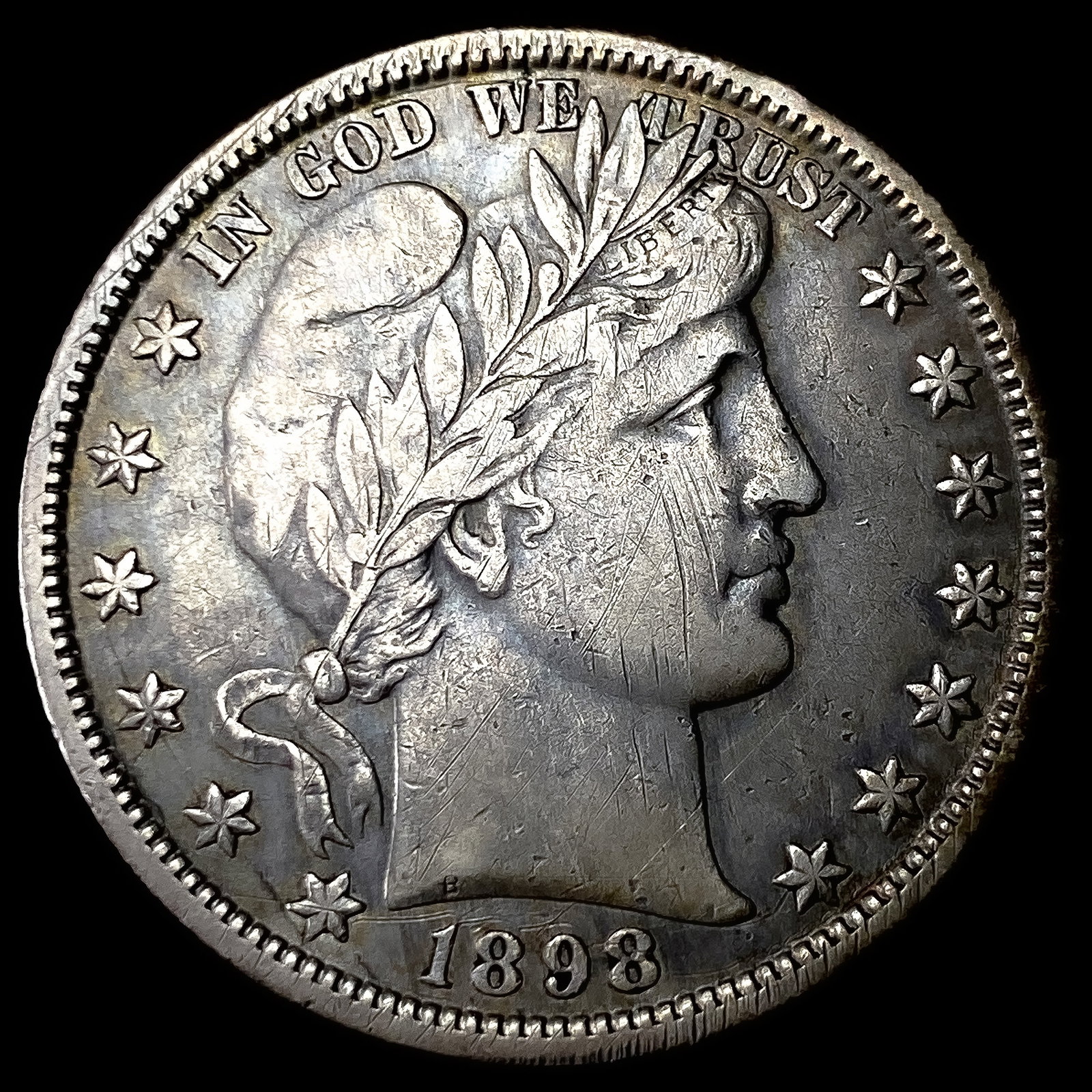 1898-O Silver Barber Half Dollar NEARLY UNCIRCULATED (1 of 2)