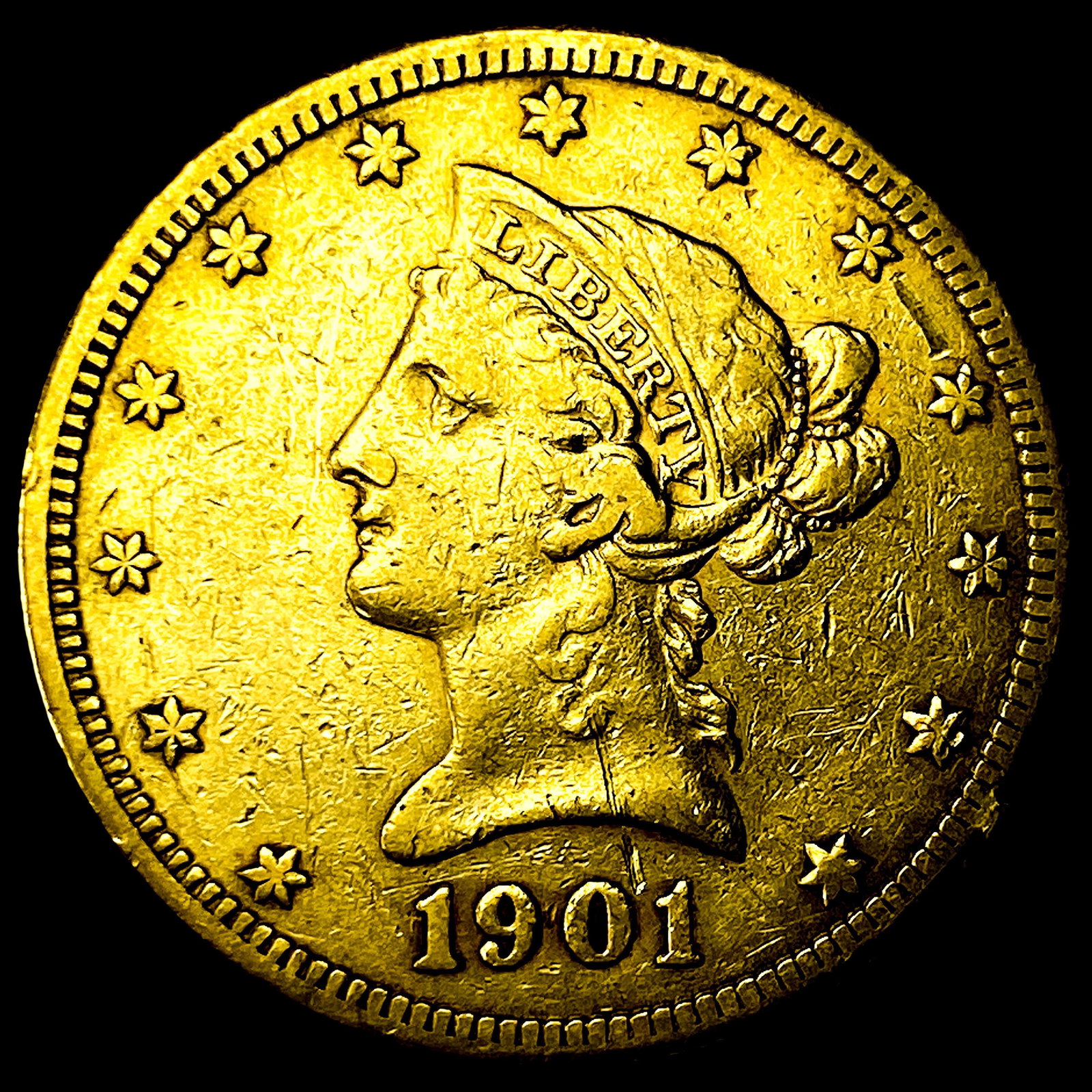 1901-S Gold $10 Liberty Head Eagle CLOSELY UNCIRCULATED: 1901-S Gold $10 Liberty Head Eagle CLOSELY UNCIRCULATED