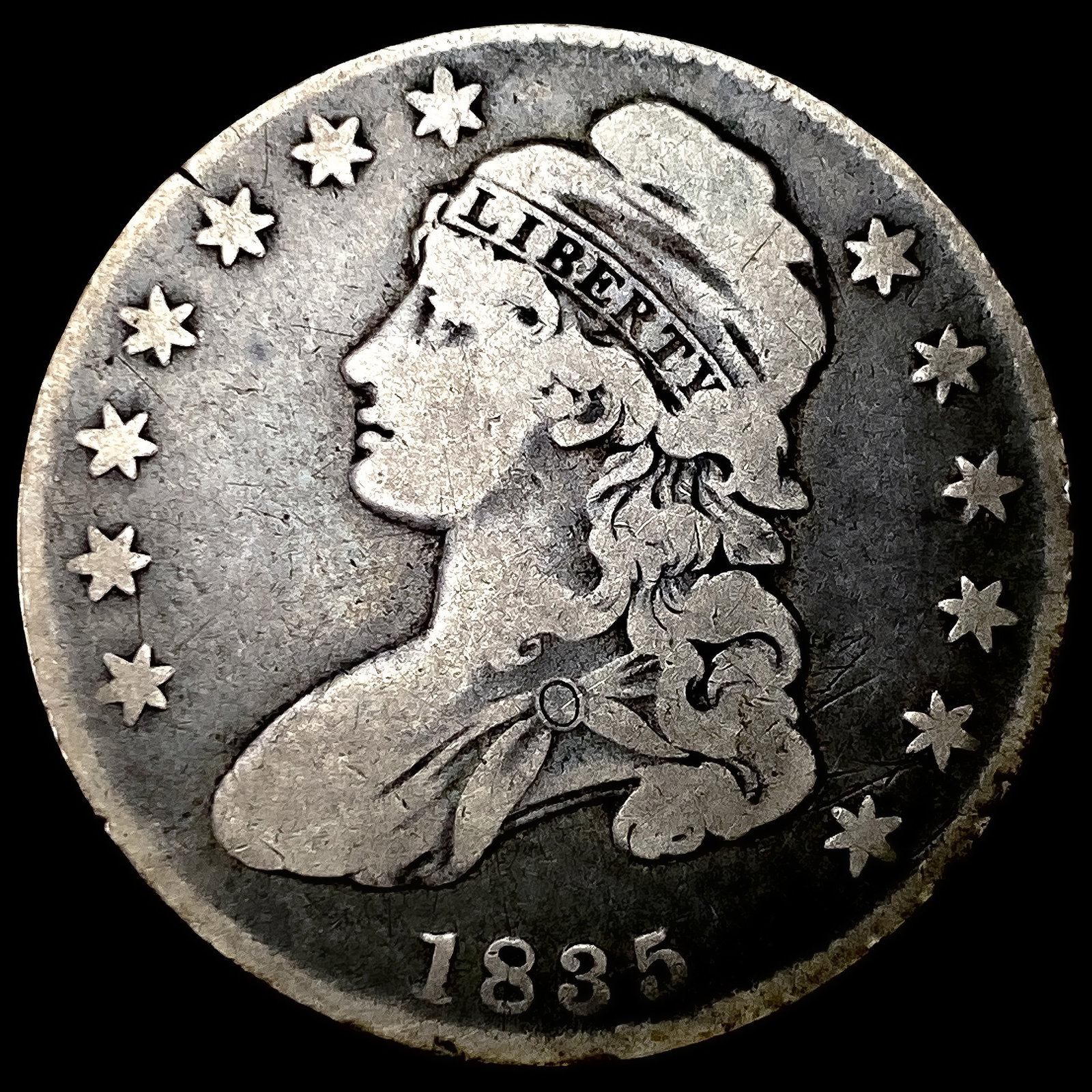 1835 Capped Bust Half Dollar NICELY CIRCULATED (1 of 2)