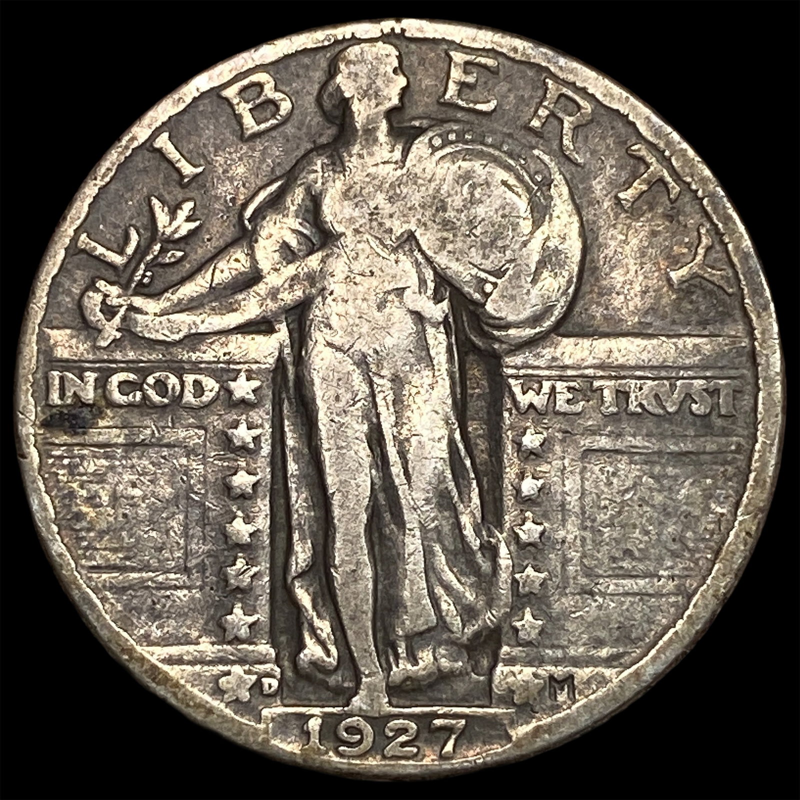 1927-D Silver Standing Liberty Quarter LIGHTLY CIRCULATED: 1927-D Silver Standing Liberty Quarter LIGHTLY CIRCULATED