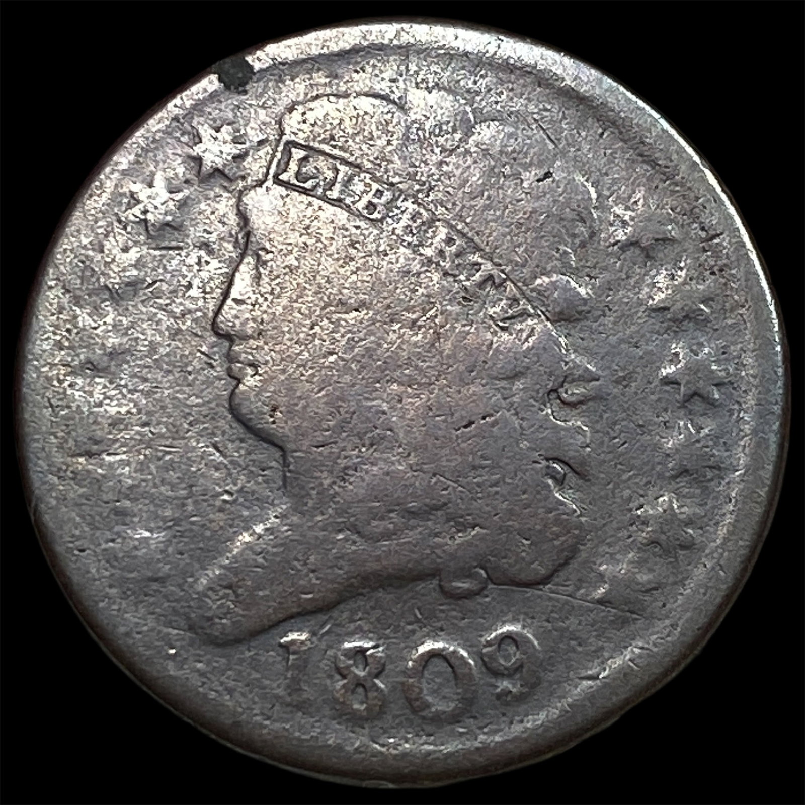 1809 Classic Head Half Cent LIGHTLY CIRCULATED: 1809 Classic Head Half Cent LIGHTLY CIRCULATED