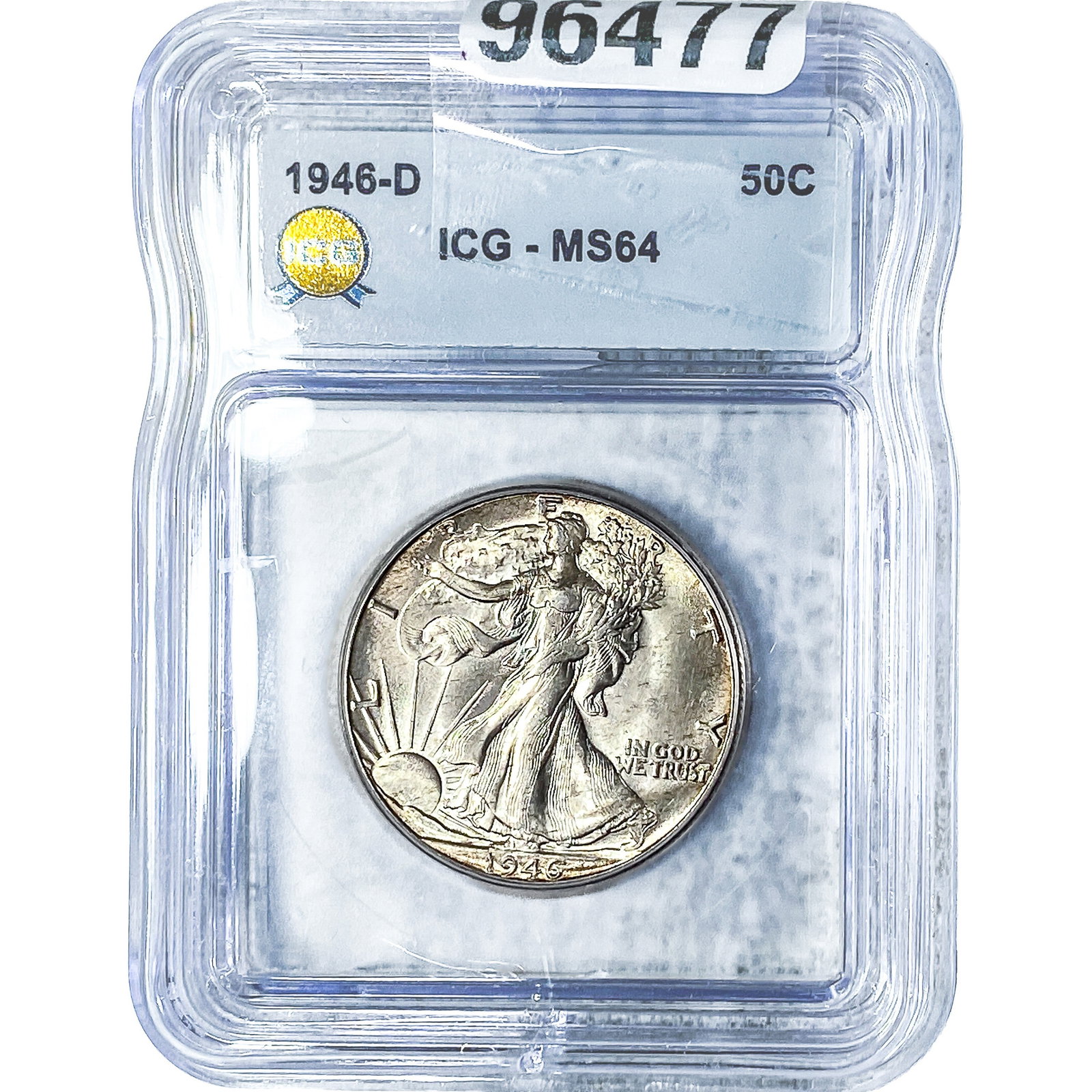 1946-D Walking Liberty Half Dollar ICG MS64: 1946-D Walking Liberty Half Dollar ICG MS64