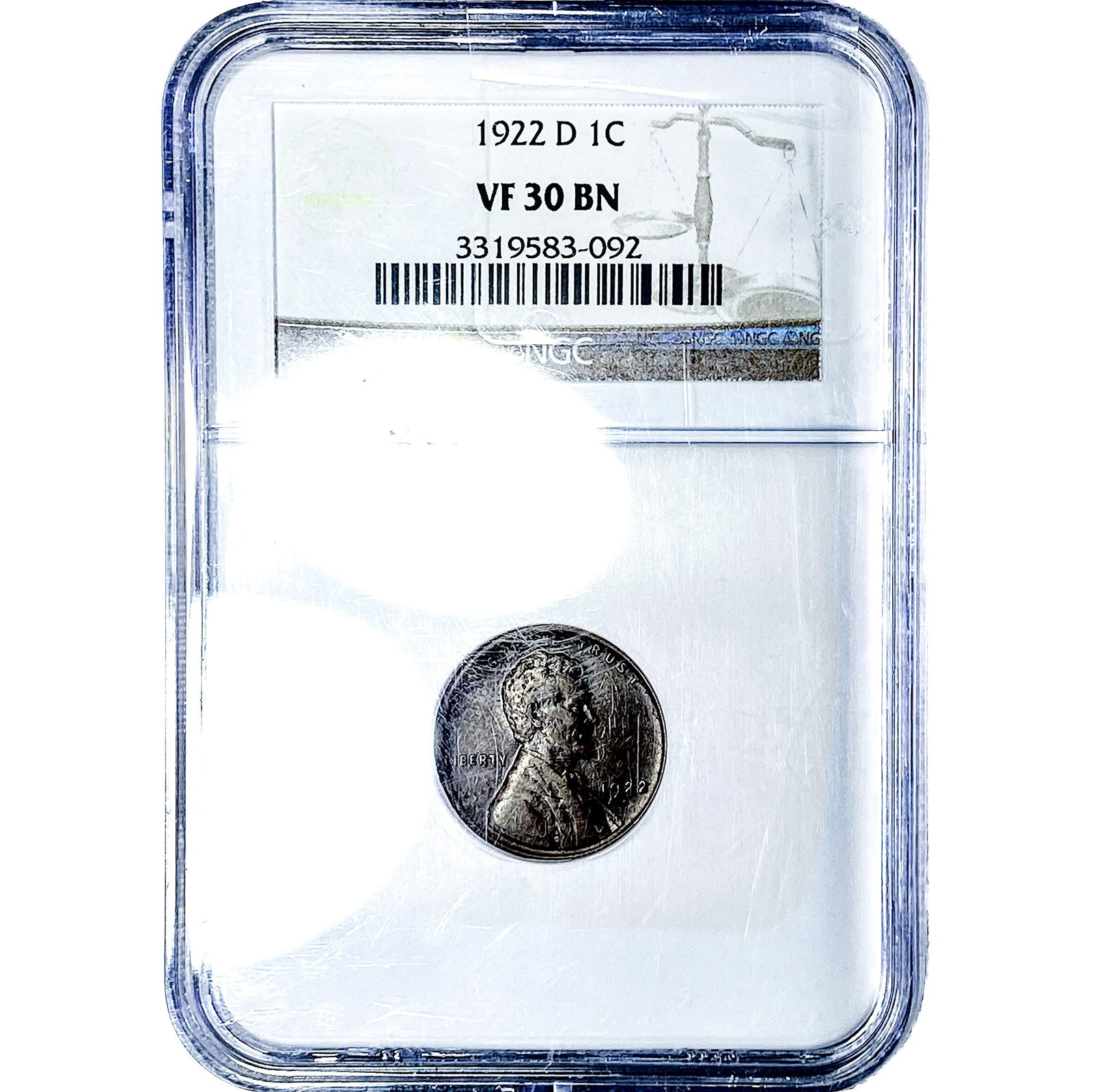 1922-D Wheat Cent NGC VF30 BN: 1922-D Wheat Cent NGC VF30 BN