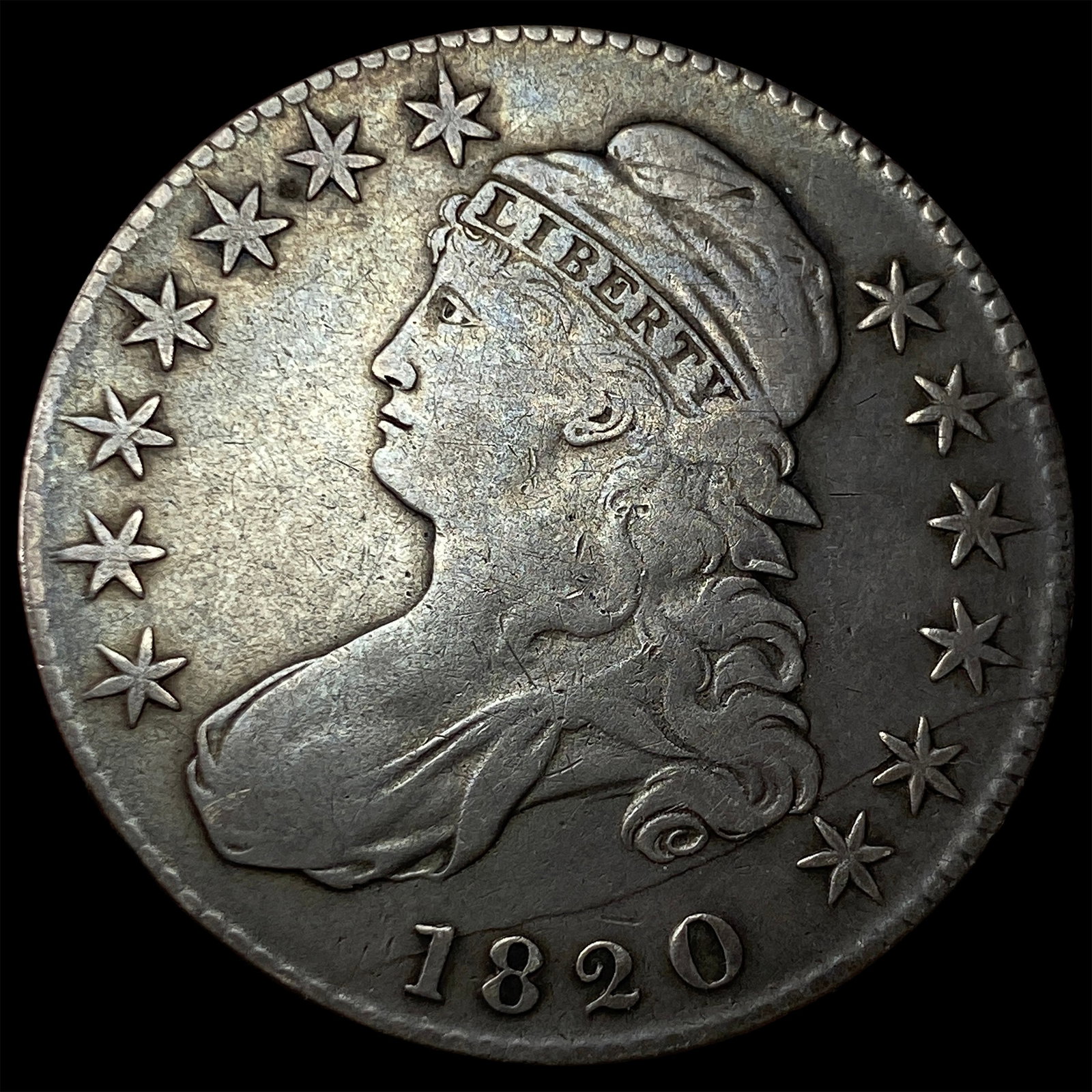 1820 Silver Capped Bust Half Dollar NEARLY UNCIRCULATED (1 of 2)
