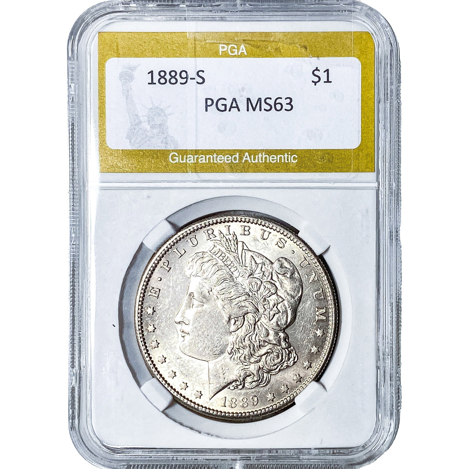 1889-S Morgan Silver Dollar PGA MS63: 1889-S Morgan Silver Dollar PGA MS63