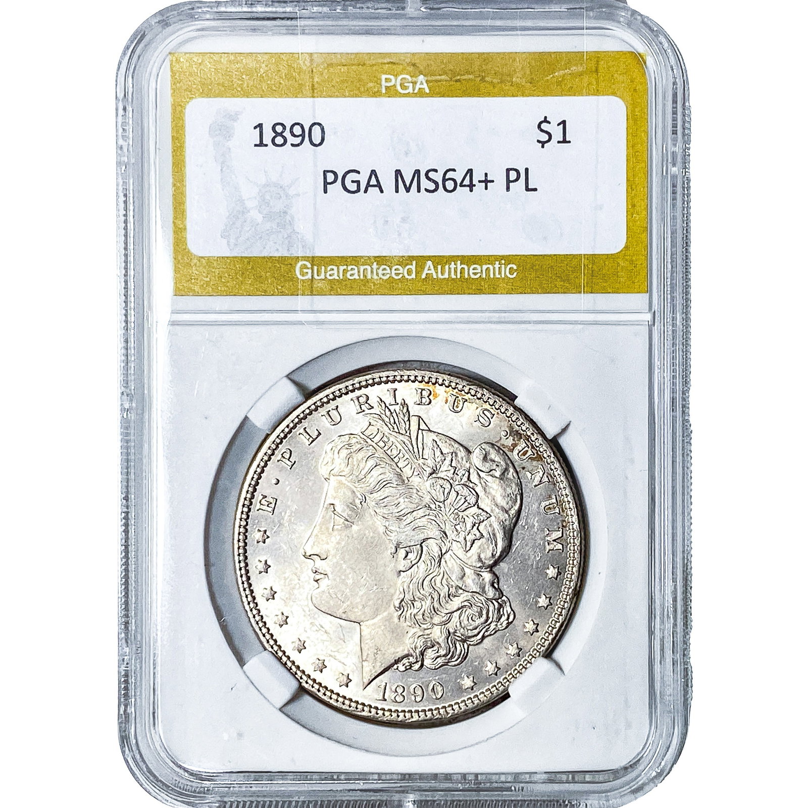 1890 Morgan Silver Dollar PGA MS64+ PL: 1890 Morgan Silver Dollar PGA MS64+ PL