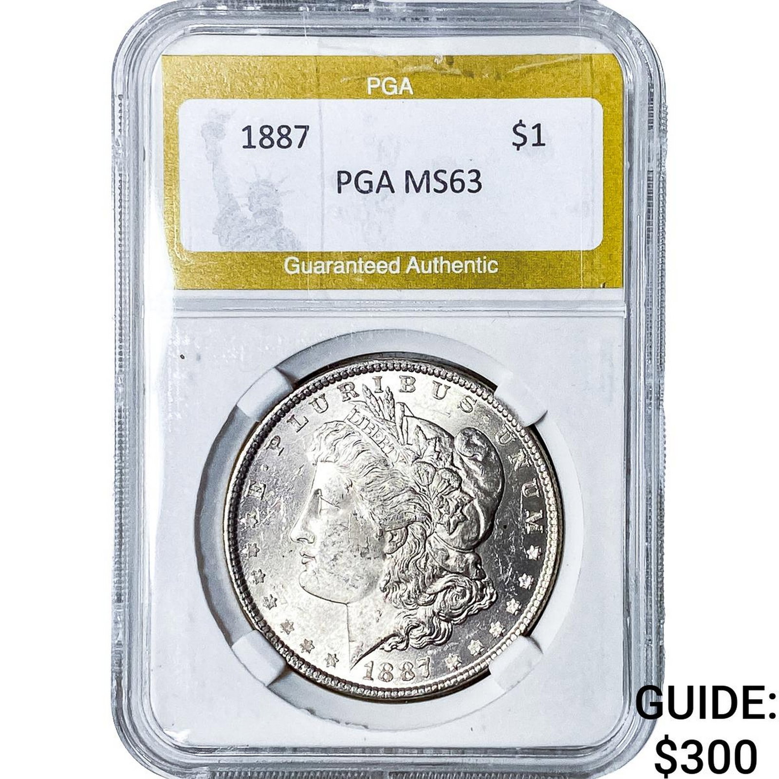 1887 Morgan Silver Dollar PGA MS63: 1887 Morgan Silver Dollar PGA MS63