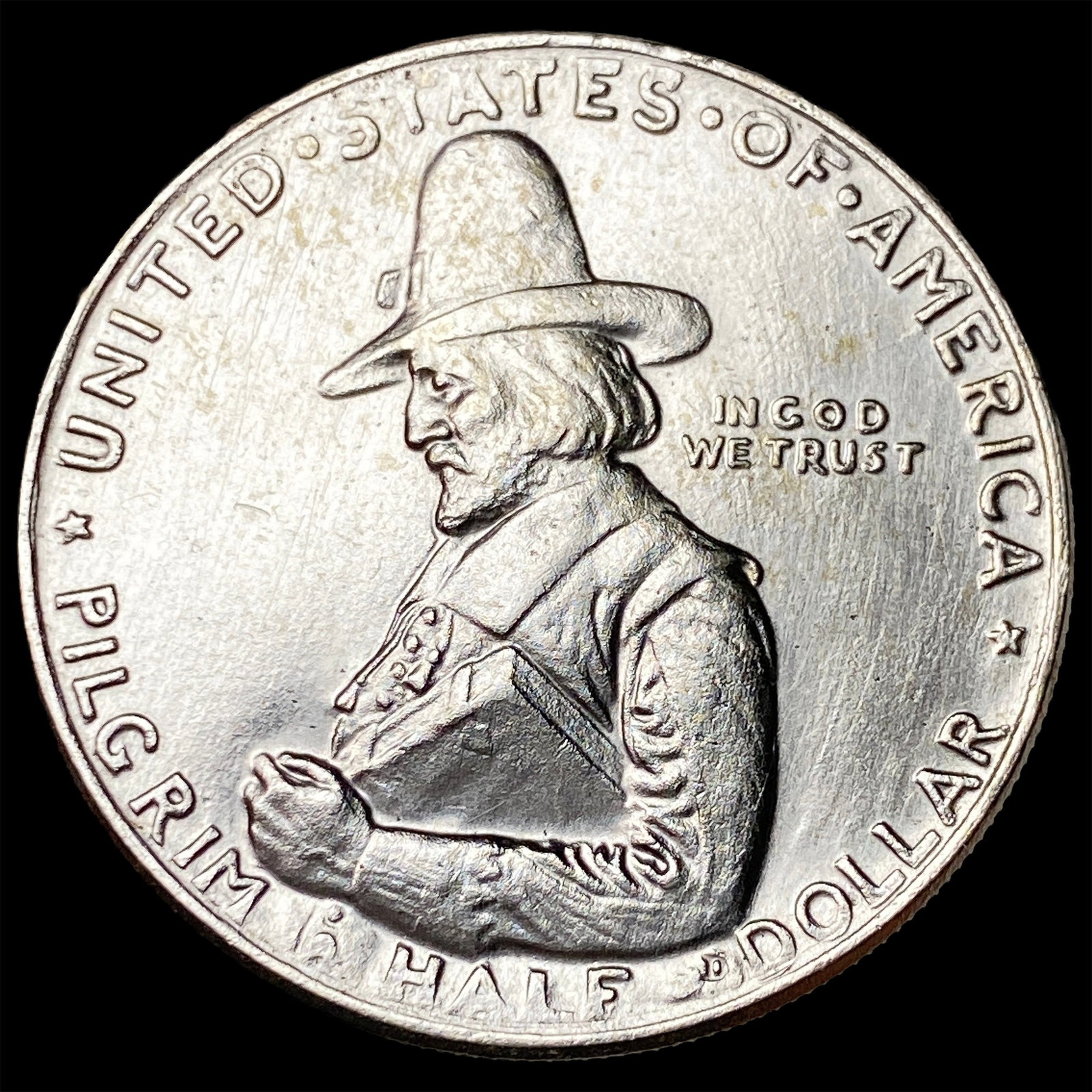 1920 Silver Pilgrim Half Dollar CLOSELY UNCIRCULATED (1 of 2)