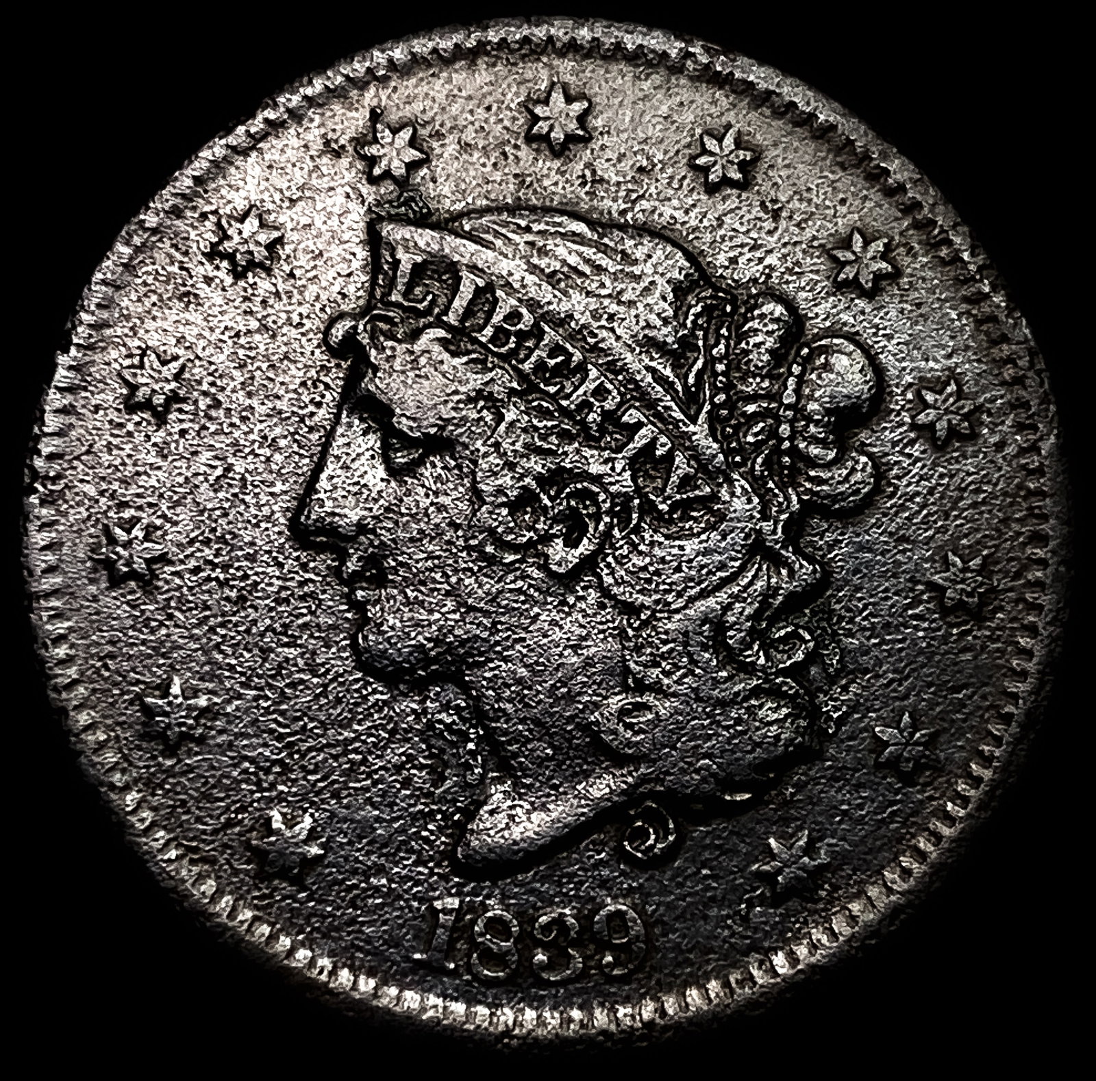 1839 Coronet Head Large Cent CLOSELY UNCIRCULATED: 1839 Coronet Head Large Cent CLOSELY UNCIRCULATED