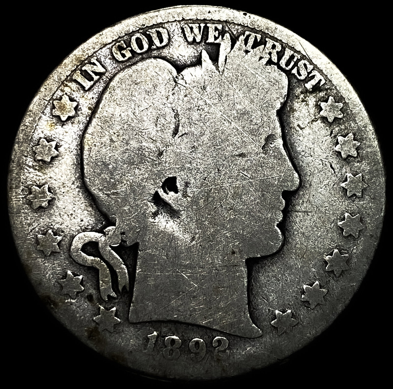 1892-S Silver Barber Half Dollar NICELY CIRCULATED (1 of 2)