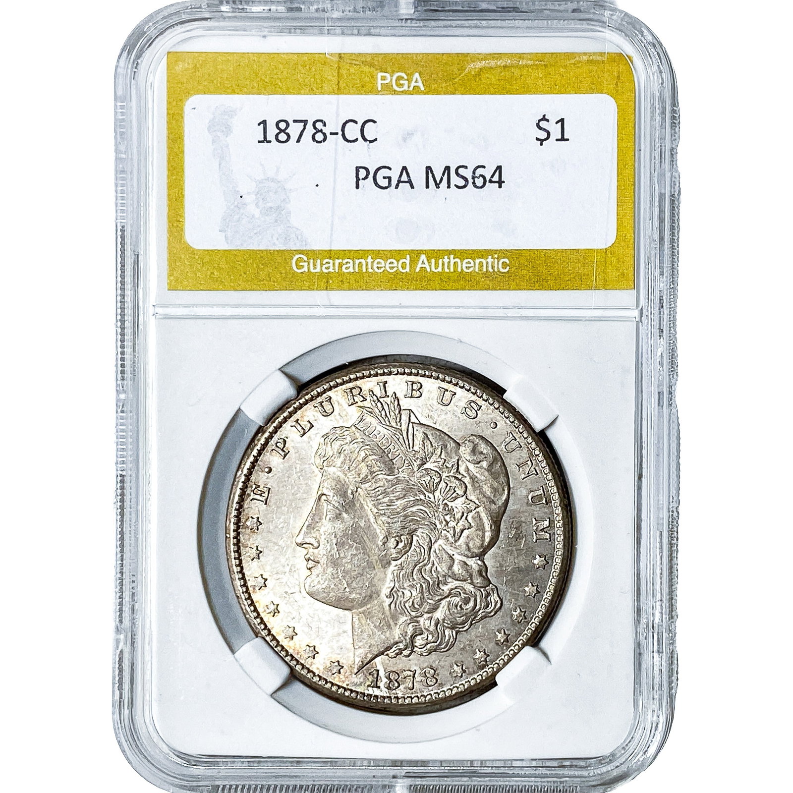 1878-CC Morgan Silver Dollar PGA MS64: 1878-CC Morgan Silver Dollar PGA MS64
