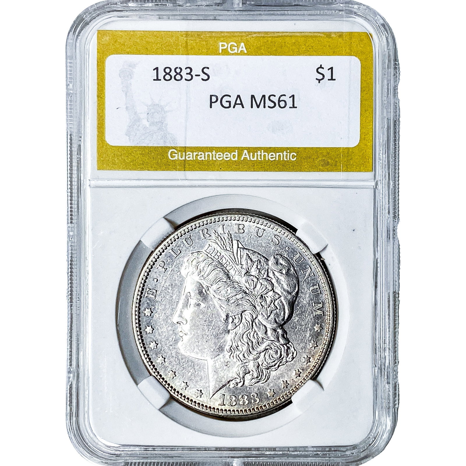 1883-S Morgan Silver Dollar PGA MS61: 1883-S Morgan Silver Dollar PGA MS61