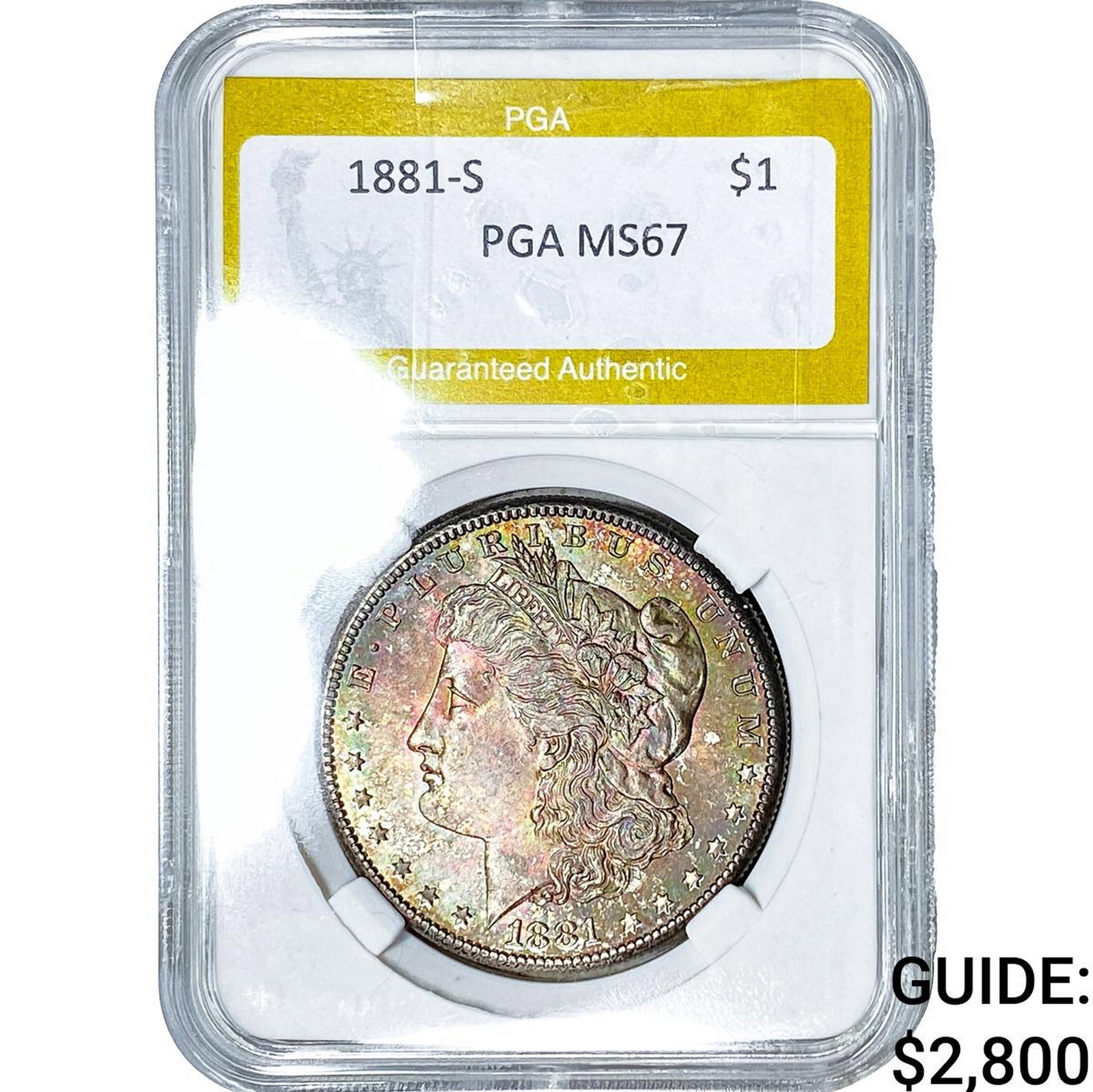 1881-S Morgan Silver Dollar PGA MS67: 1881-S Morgan Silver Dollar PGA MS67