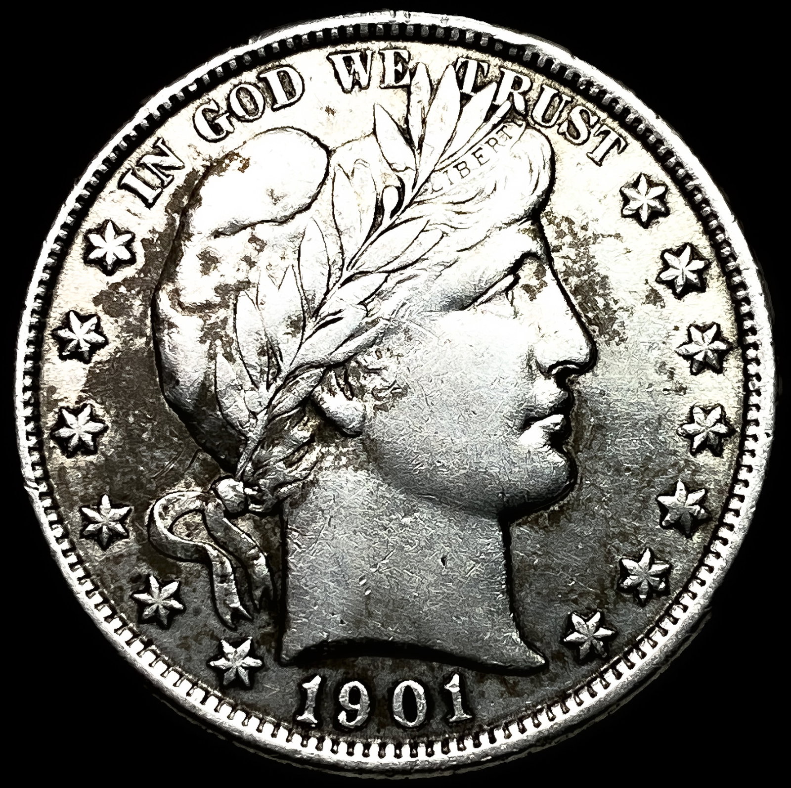 1901 Silver Barber Half Dollar CLOSELY UNCIRCULATED (1 of 2)