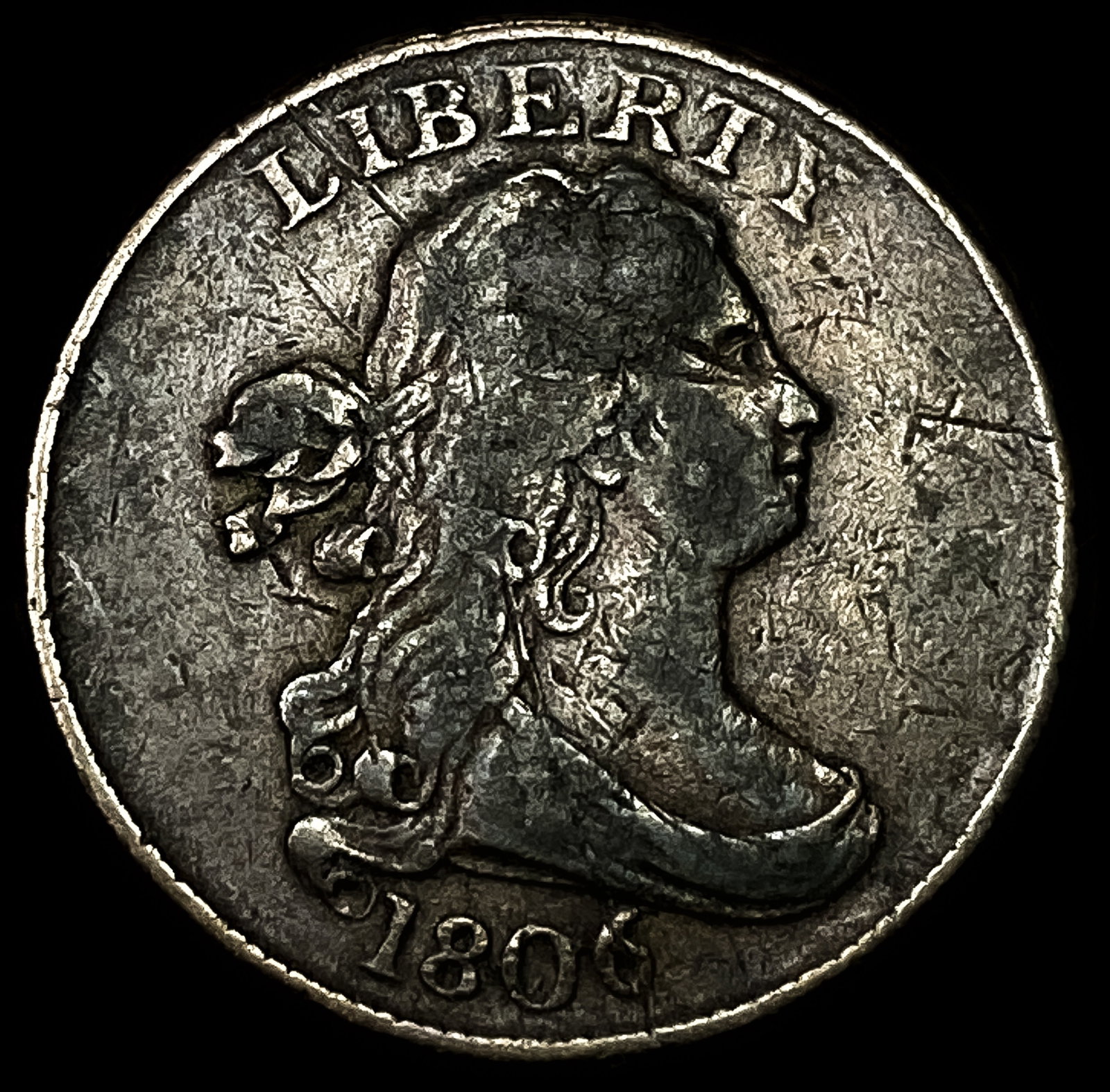 1806 Copper Half Cent NEARLY UNCIRCULATED (1 of 2)
