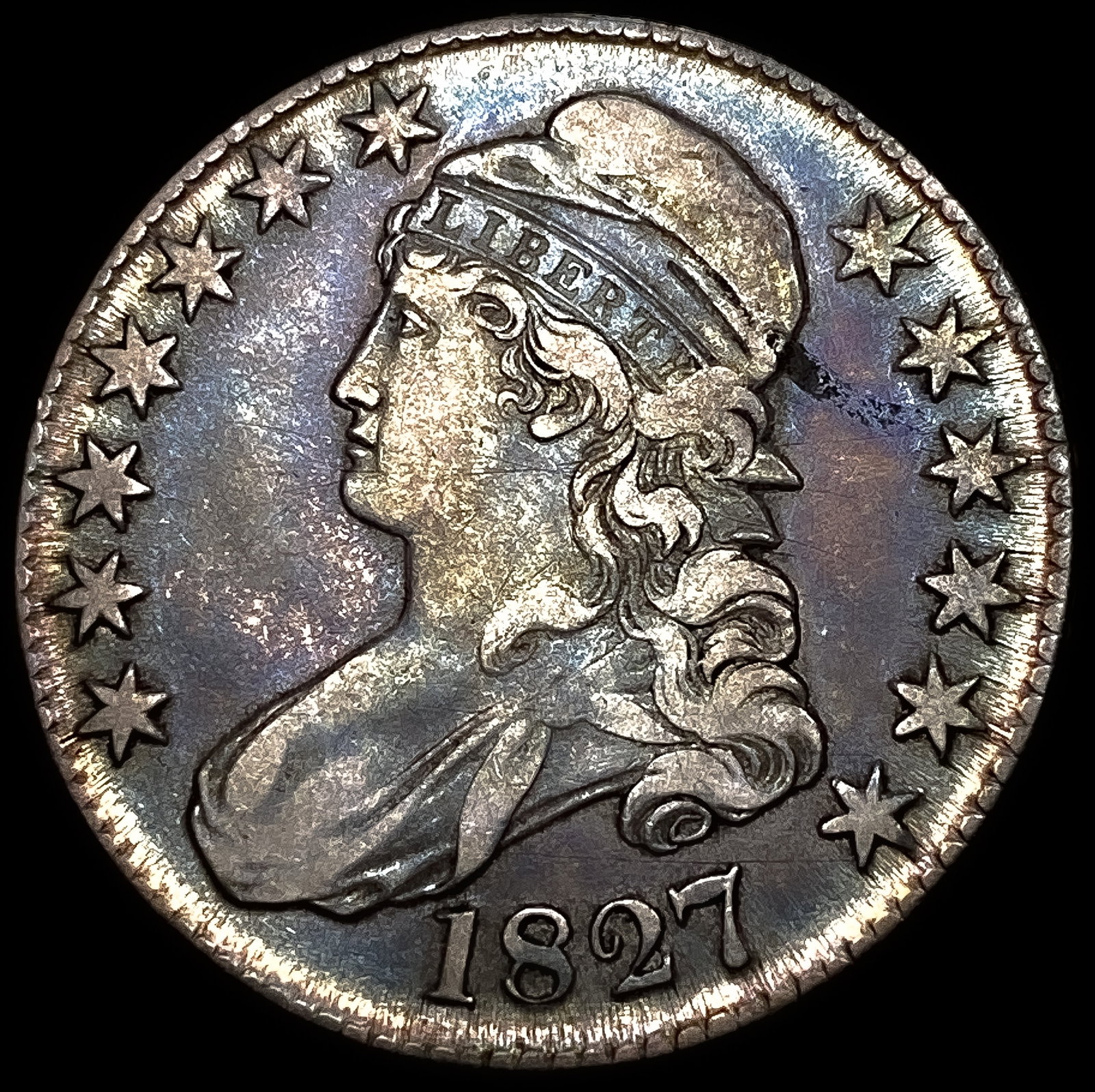 1827 Capped Bust Half Dollar LIGHTLY CIRCULATED (1 of 2)
