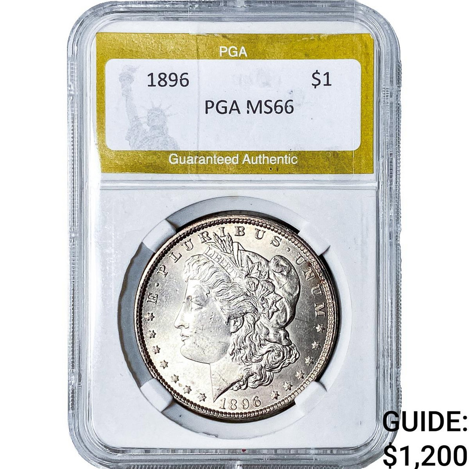1896 Morgan Silver Dollar PGA MS66: 1896 Morgan Silver Dollar PGA MS66
