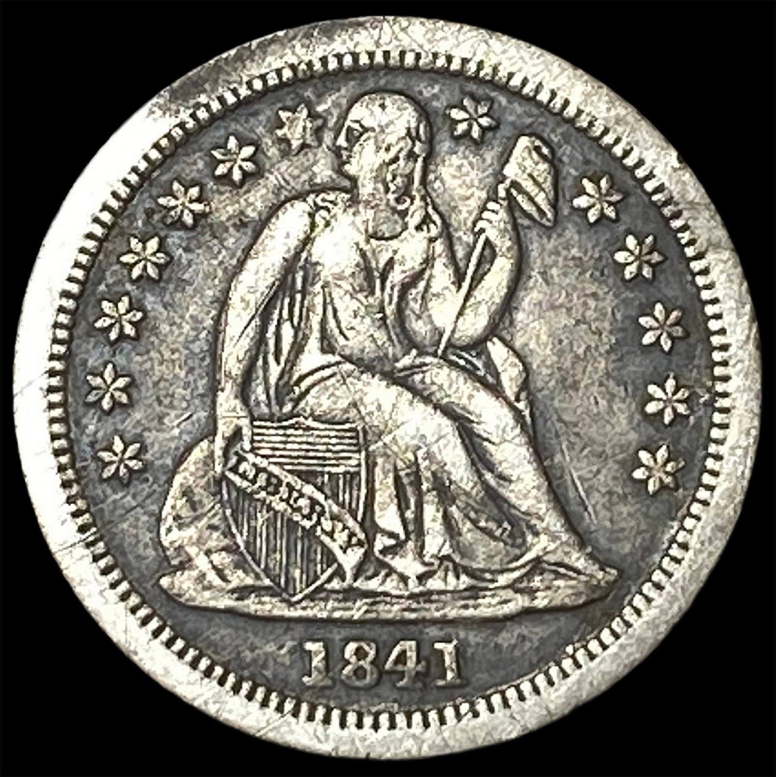 1841-O Silver Seated Liberty Dime NEARLY UNCIRCULATED: 1841-O Silver Seated Liberty Dime NEARLY UNCIRCULATED