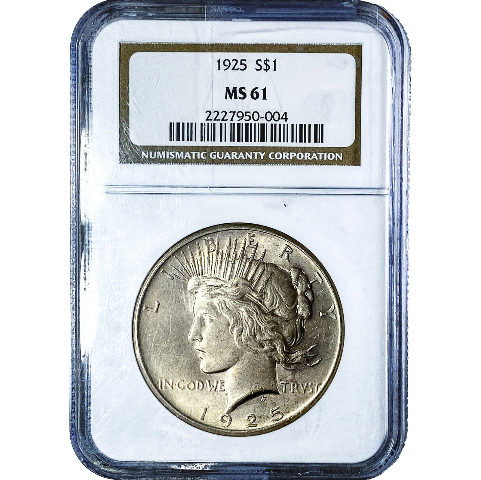 1925 Silver Peace Dollar NGC MS61 (1 of 2)