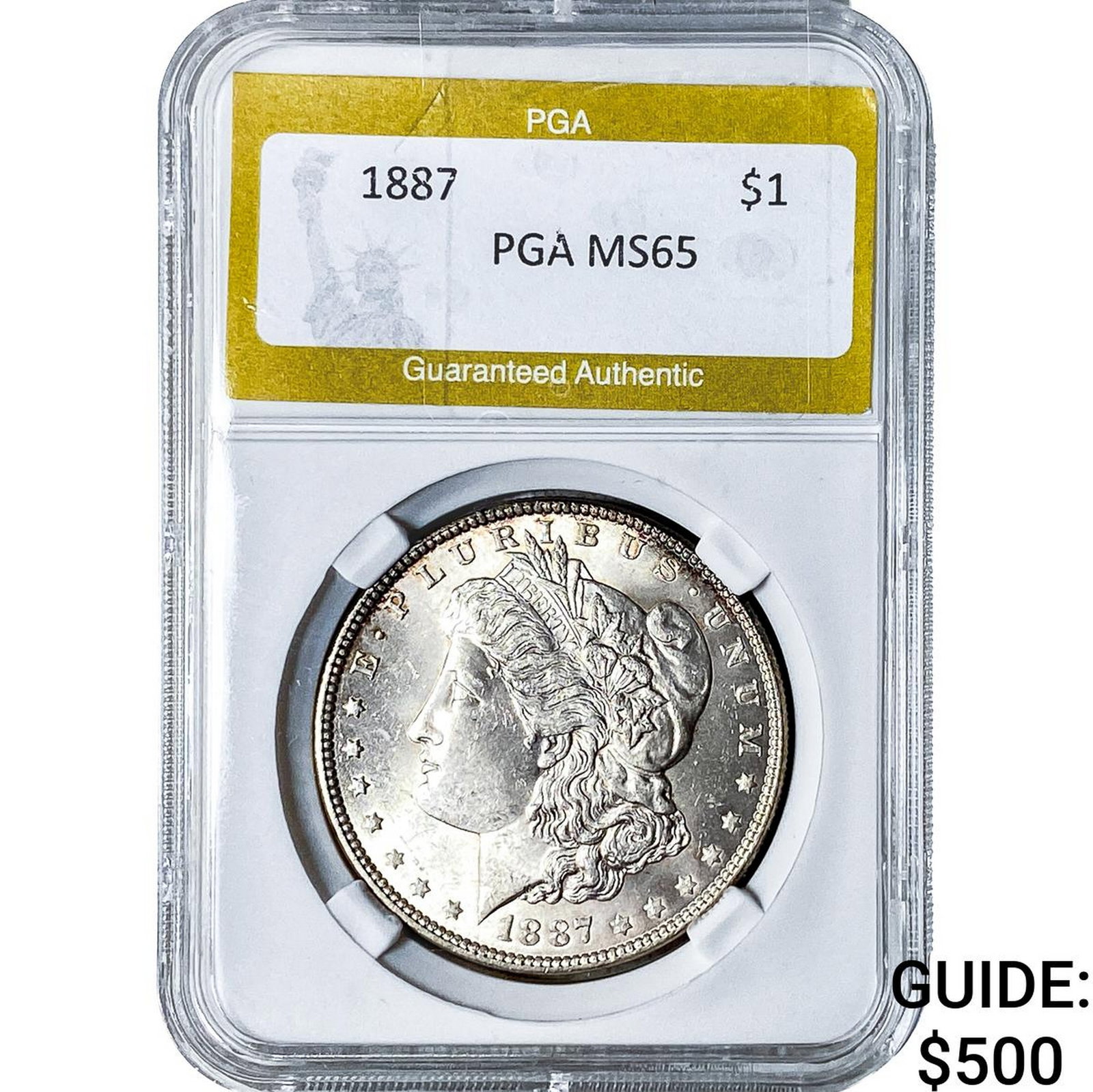 1887 Morgan Silver Dollar PGA MS65: 1887 Morgan Silver Dollar PGA MS65