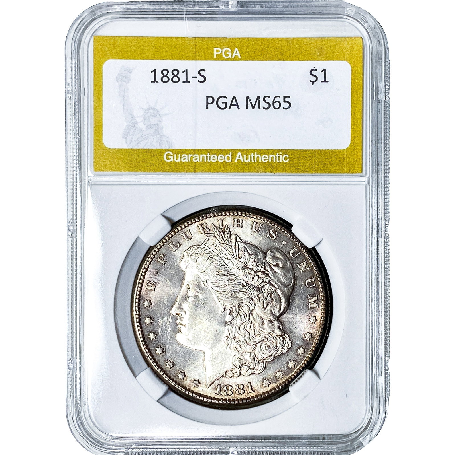 1881-S Morgan Silver Dollar PGA MS65: 1881-S Morgan Silver Dollar PGA MS65