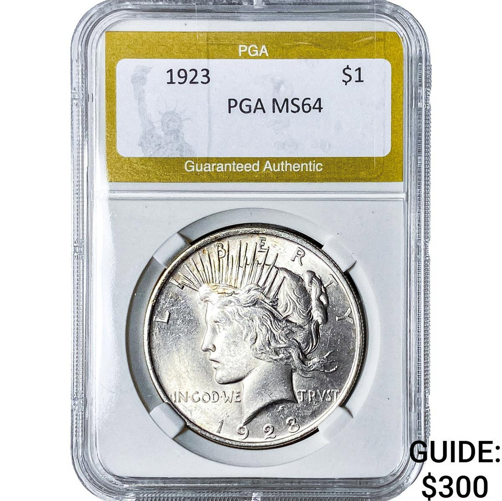 1923 Silver Peace Dollar PGA MS64: 1923 Silver Peace Dollar PGA MS64