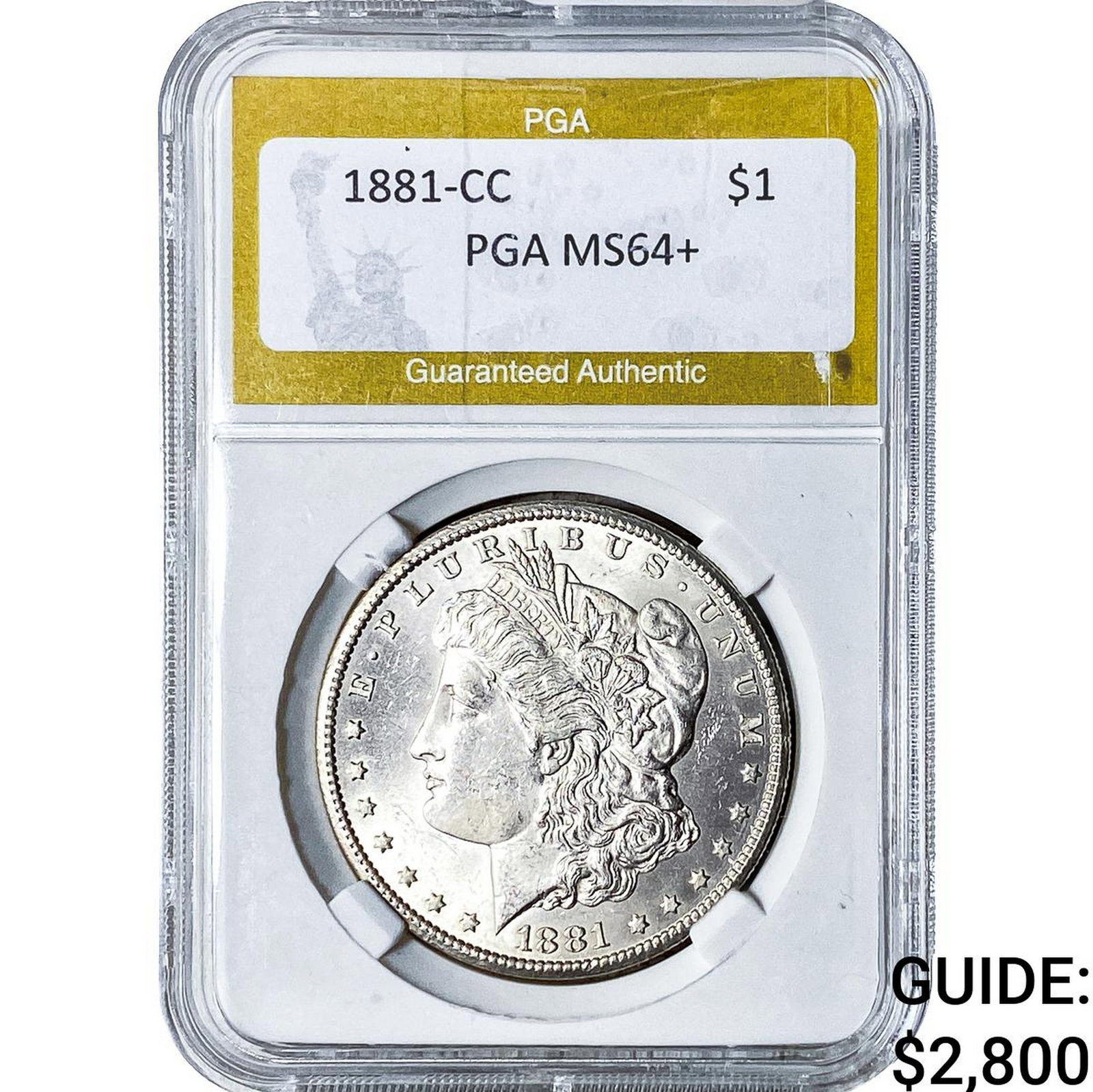 1881-CC Morgan Silver Dollar PGA MS64+: 1881-CC Morgan Silver Dollar PGA MS64+