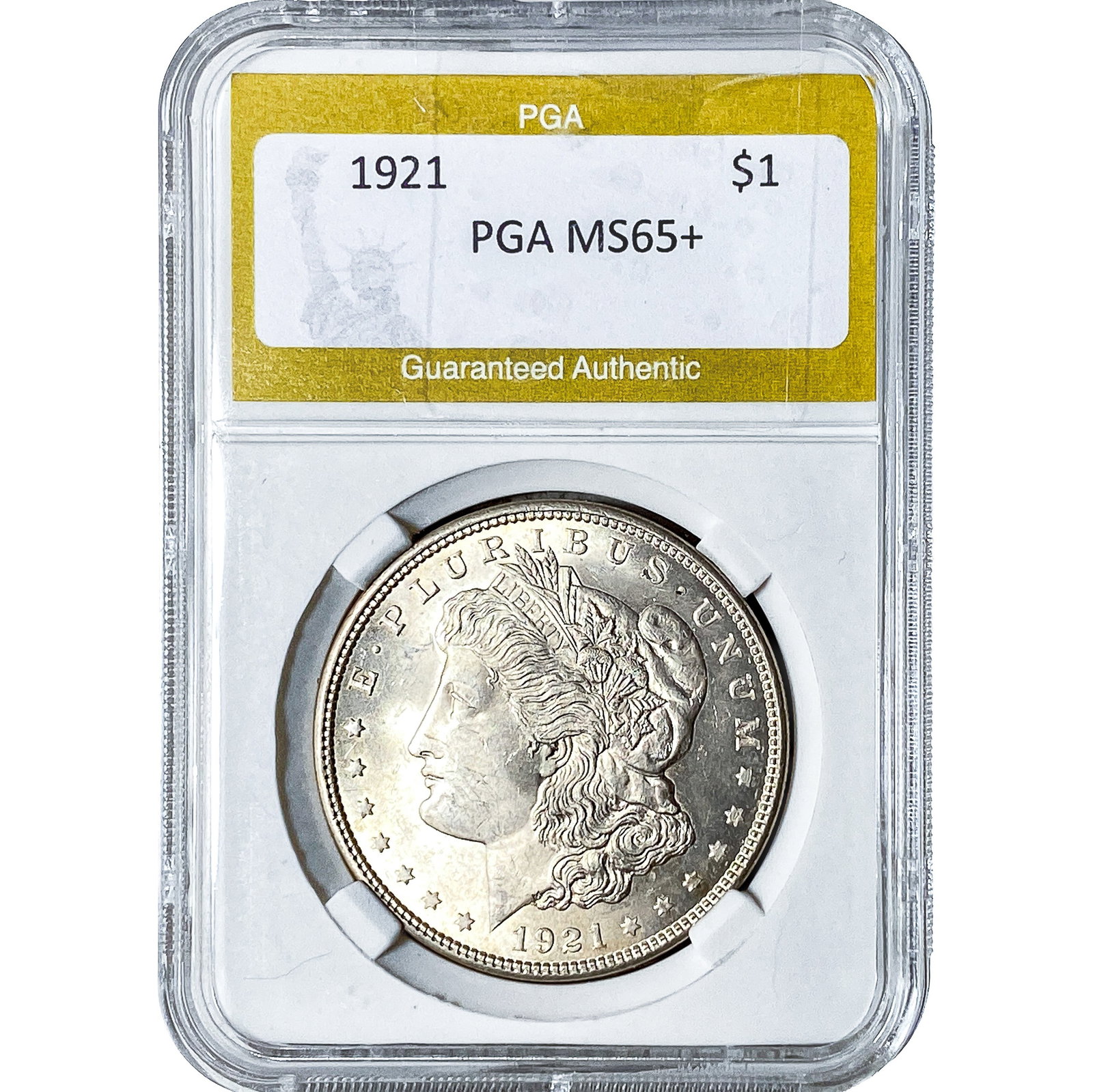 1921 Morgan Silver Dollar PGA MS65+: 1921 Morgan Silver Dollar PGA MS65+