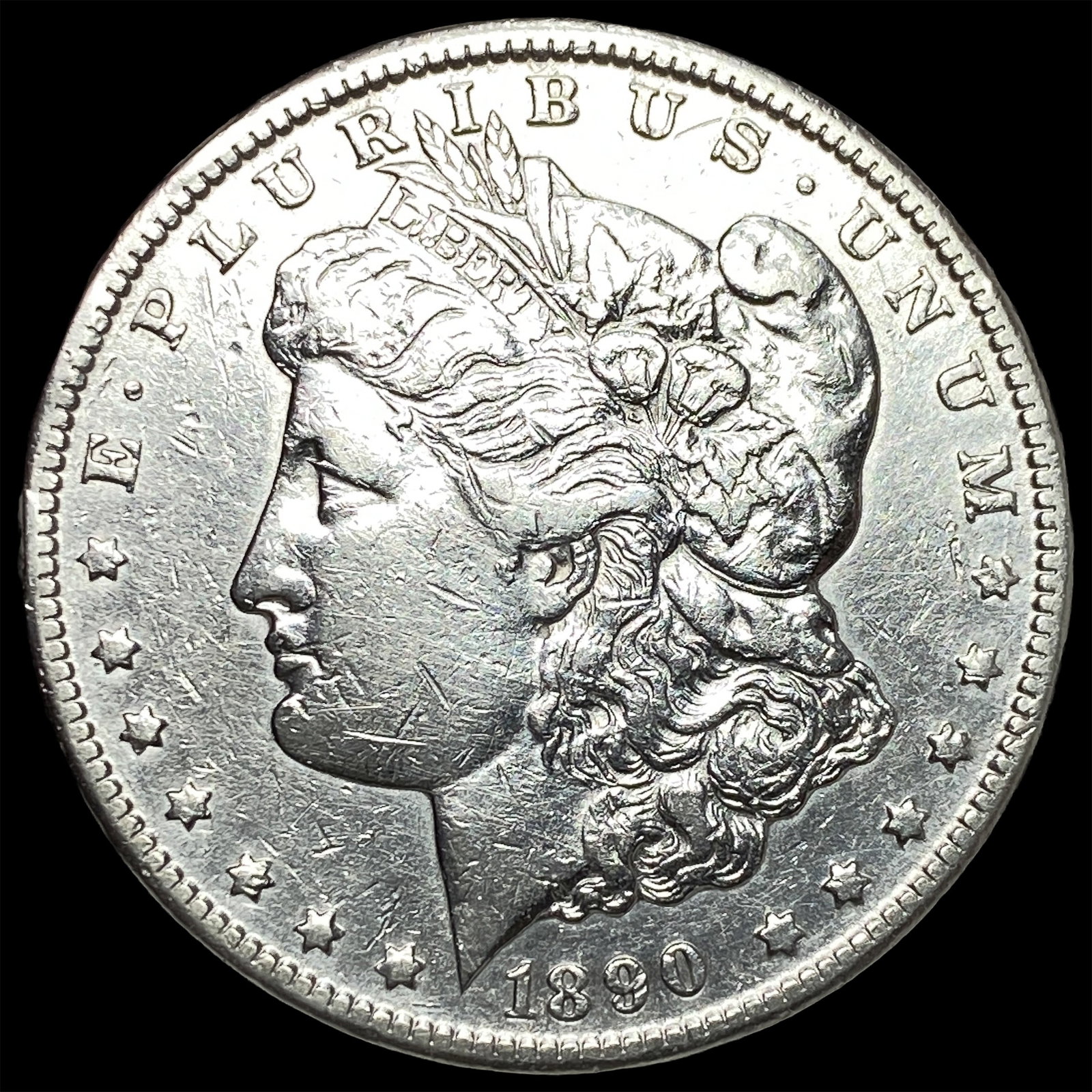 1890-CC Morgan Silver Dollar NEARLY UNCIRCULATED: 1890-CC Morgan Silver Dollar NEARLY UNCIRCULATED