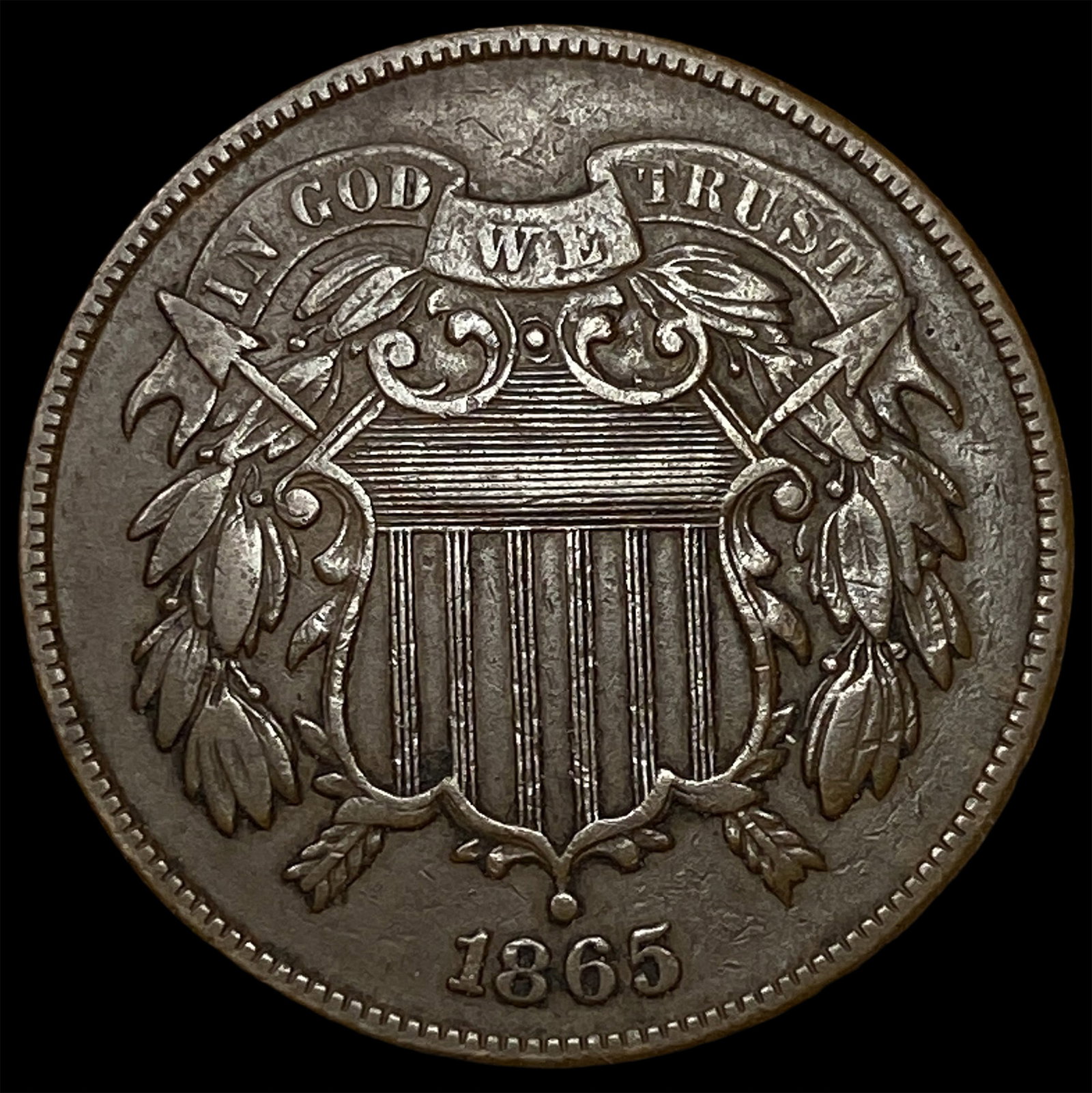 1865 Two-Cent Piece CLOSELY UNCIRCULATED (1 of 2)
