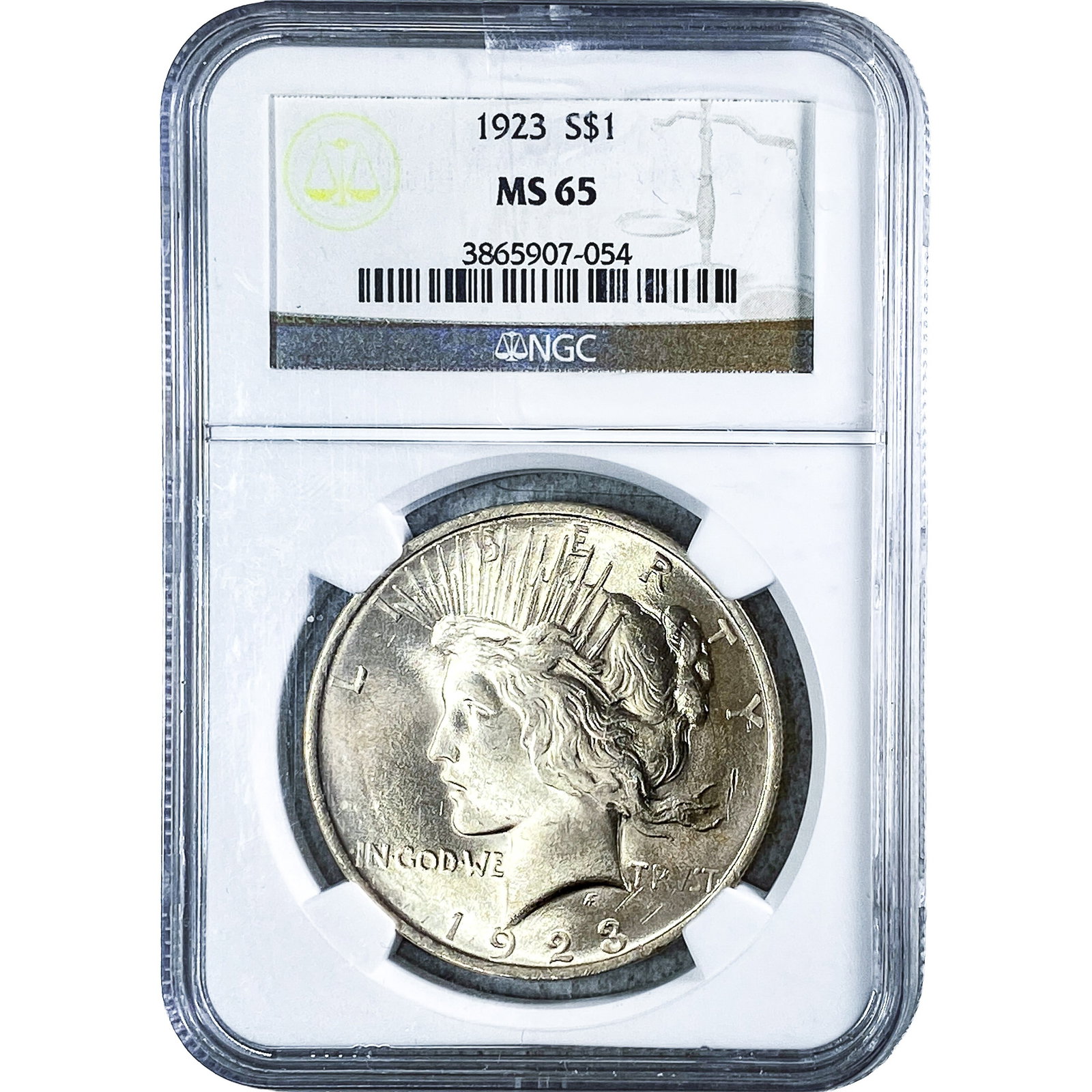 1923 Silver Peace Dollar NGC MS65 (1 of 2)